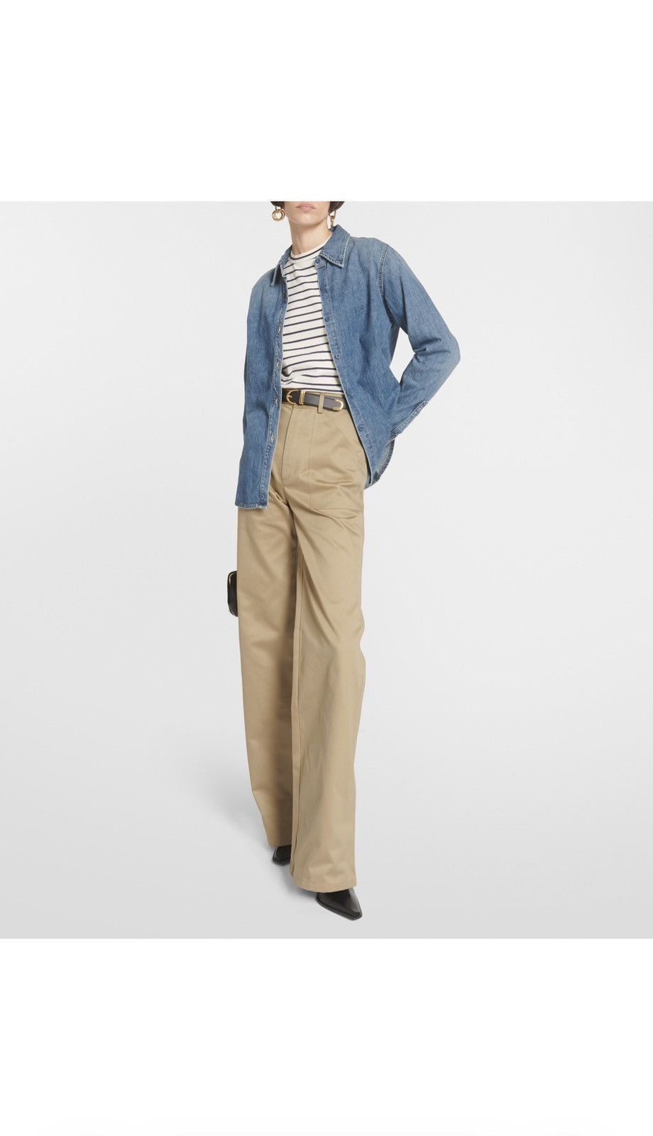Nili Lotan Nili Lotan Quentin High-Rise Cotton Flared Pants Size 32" / US 10 / IT 46 - 2 Thumbnail