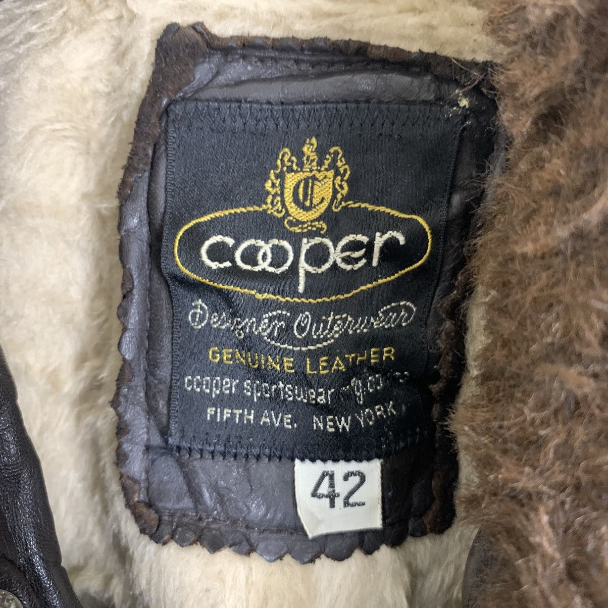 Genuine Leather Vintage Cooper Genuine Leather Jacket Sherpa Bomber Jacket Size US M / EU 48-50 / 2 - 11 Thumbnail
