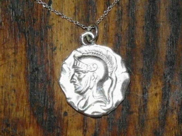 Designer Sterling Silver Greek Warrior Coin Charm Necklace Size ONE SIZE - 7 Thumbnail