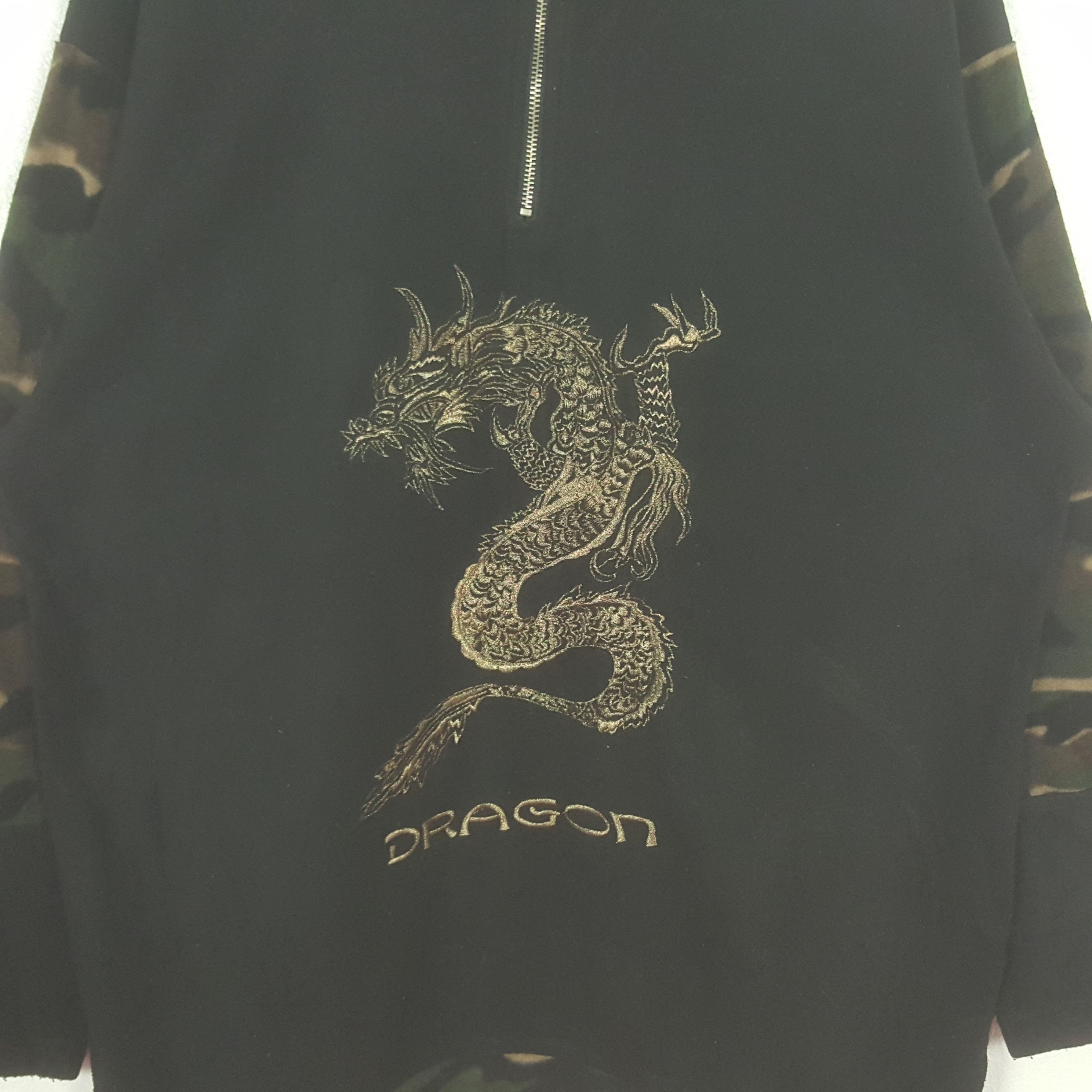 Vintage Vintage Dragon Camo Fleece Half Zipper Sweatshirt C313N9 Size US L / EU 52-54 / 3 - 2 Thumbnail