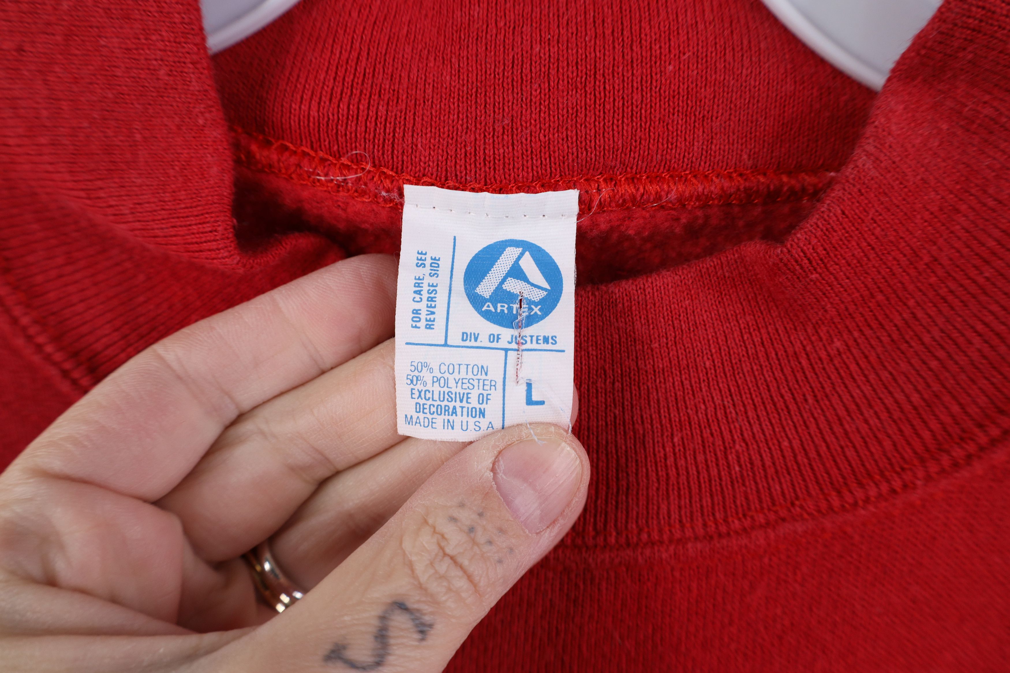 Vintage Vintage 70s 80s University Mock Neck Sweatshirt Red USA Size L / US 10 / IT 46 - 8 Thumbnail