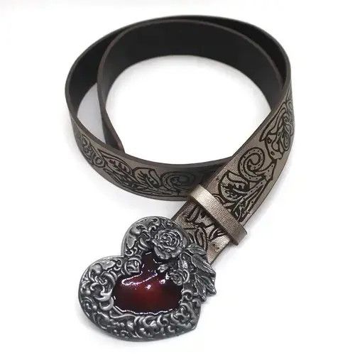 Japanese Brand Retro Embossed Love Belt Size ONE SIZE - 2 Thumbnail