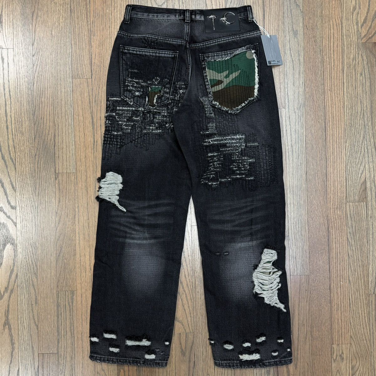 Thug Club Thug Club Vintage Stitched Camo Denim Pants Black Size US 28 / EU 44 - 5 Thumbnail