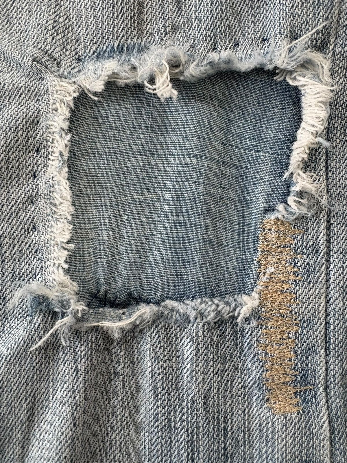 Paper Denim & Cloth Vintage Paper Denim Faded Wash Patched Flare Jeans Size 28" / US 6 / IT 42 - 4 Thumbnail