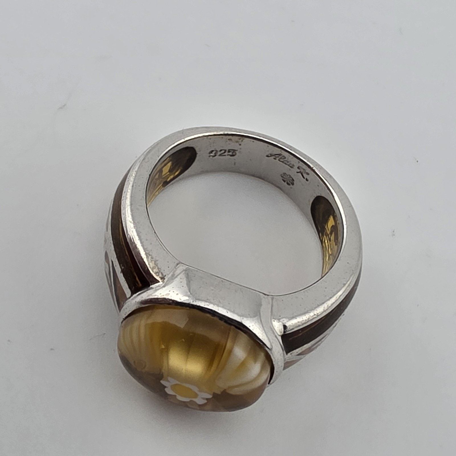 Other Alan K Sterling Silver Millefiori Murano Glass Ring 9 Italy Size ONE SIZE - 12 Thumbnail