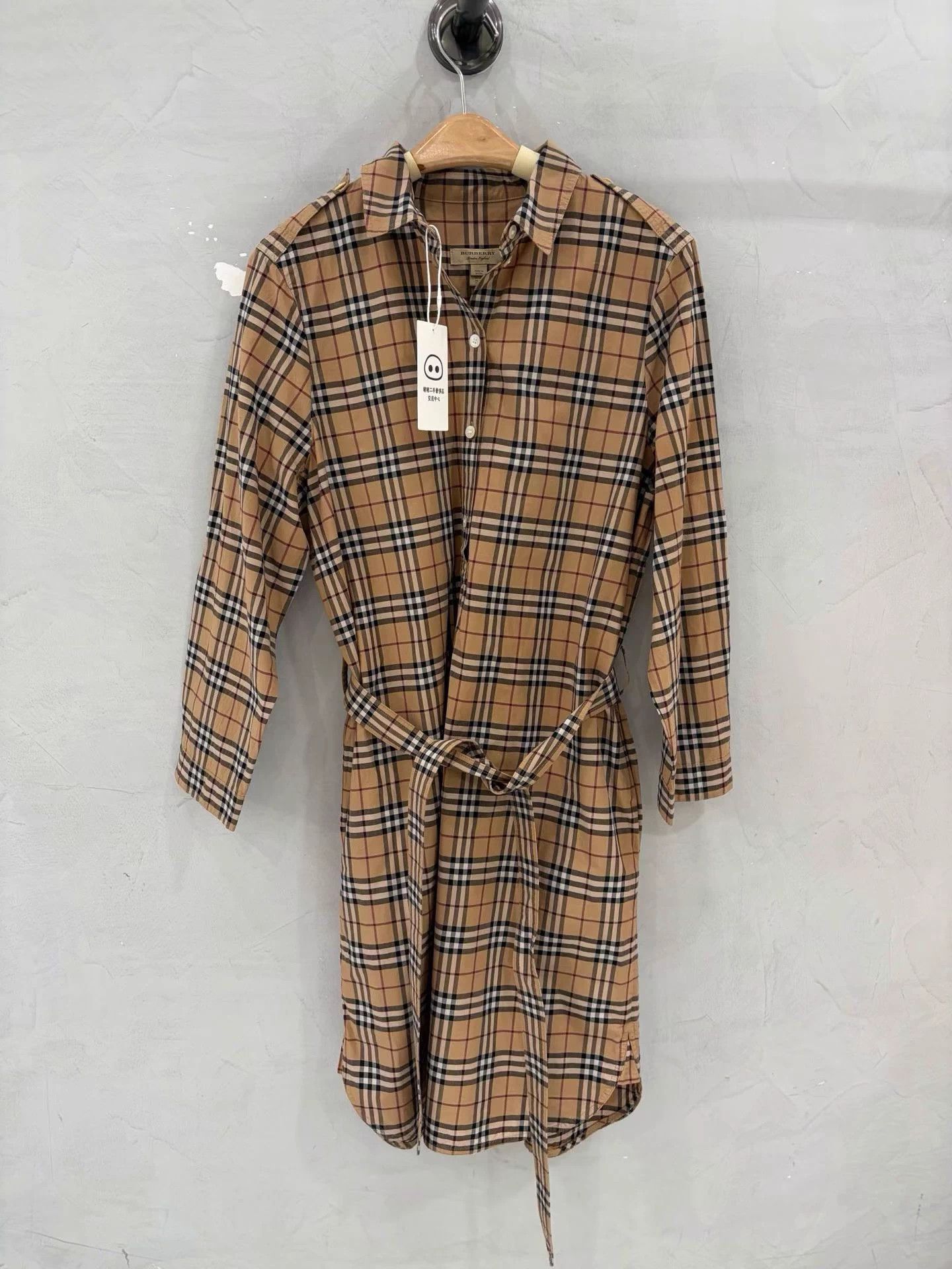 Burberry Burberry Classic Check Belted Shirt Dress 40 Deadstock Size M / US 6-8 / IT 42-44 - 1 Thumbnail