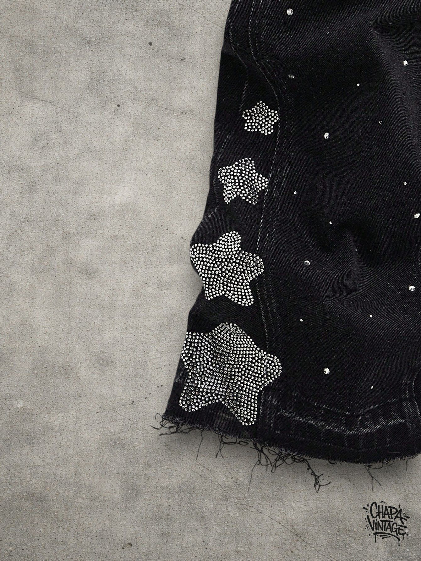 Japanese Brand Distressed rhinestone slim jeans Size US 32 / EU 48 - 2 Thumbnail