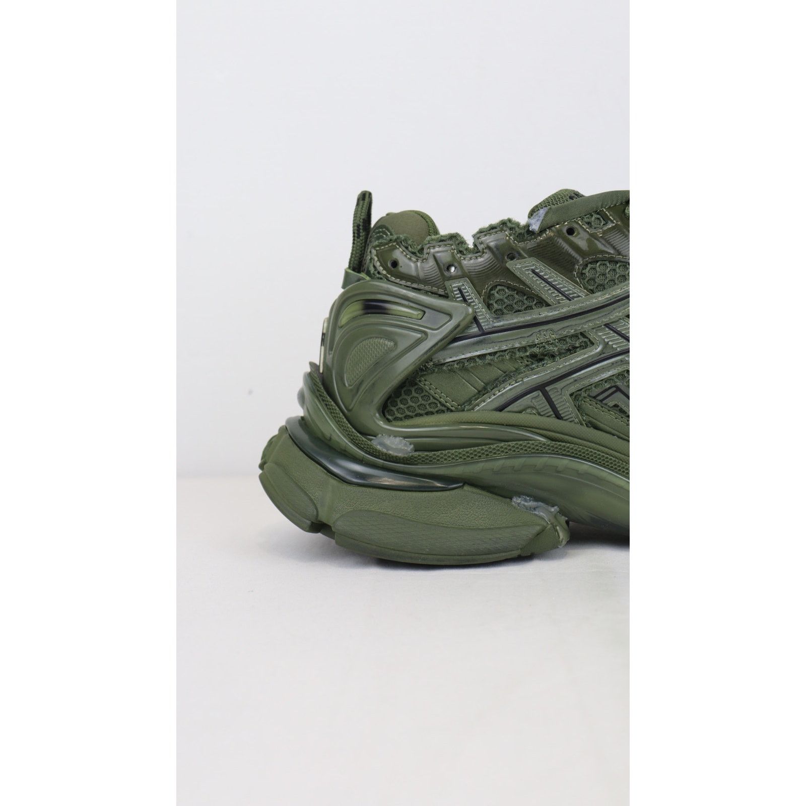Balenciaga o1rshd1 Mesh Rubber Runner Sneakers in Kaki Size US 11 / EU 44 - 6 Thumbnail