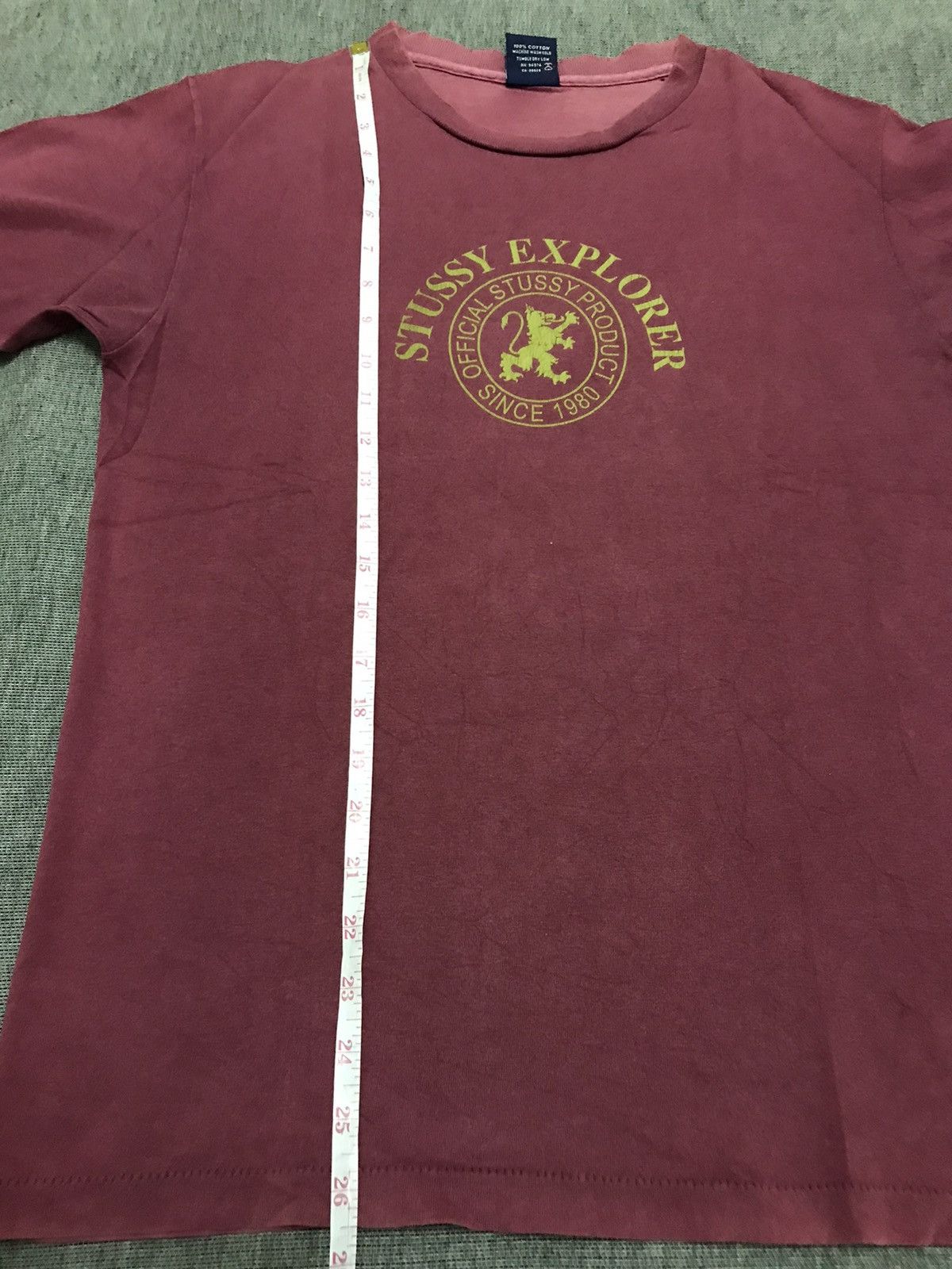 Stussy × Vintage Vintage Stussy Explorer Maroon Sunfaded Tees Size US M / EU 48-50 / 2 - 12 Thumbnail