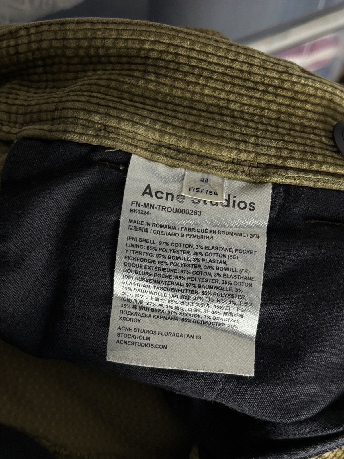 Acne Studios Acne Studios Olive Green Corduroy Chino Pants Size US 30 / EU 46 - 11 Thumbnail