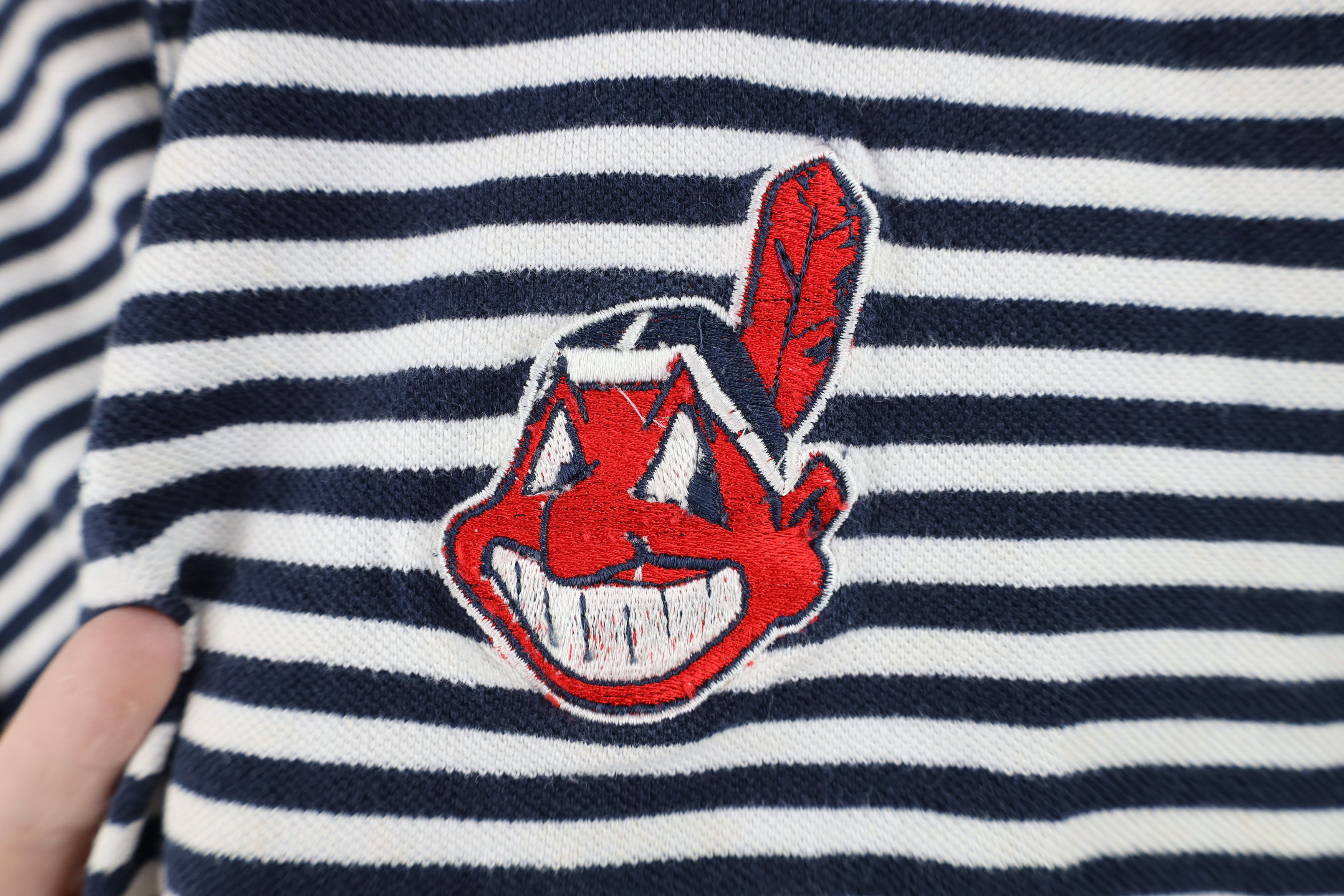 Vintage Vintage 90s Cleveland Indians Baseball Polo Shirt Striped Size US M / EU 48-50 / 2 - 4 Thumbnail