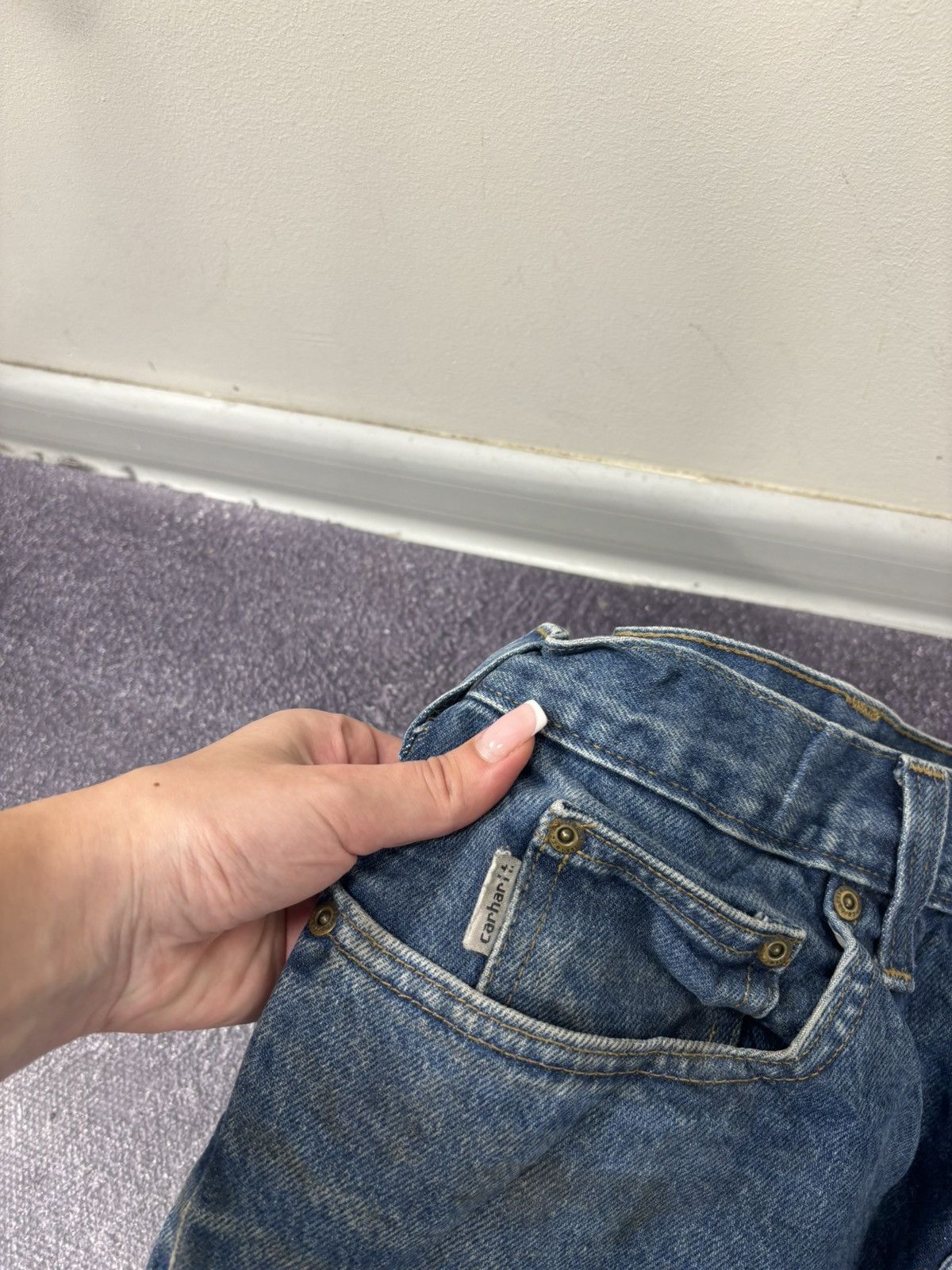 Carhartt Vintage Carhartt Y2K Relaxed Fit Distressed Work Denim Jeans Size US 34 / EU 50 - 13 Thumbnail