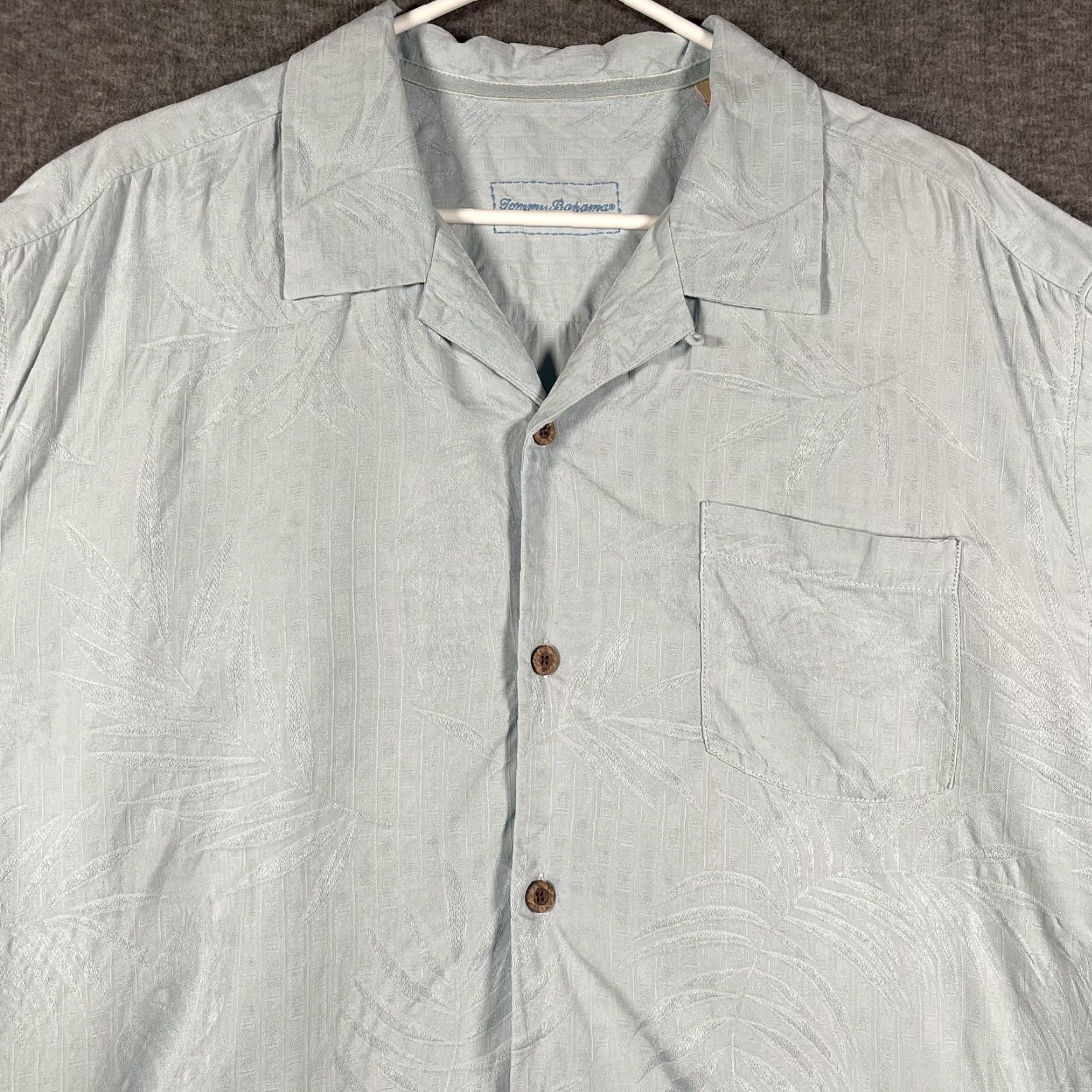 Tommy Bahama Tommy Bahama Shirt Mens XL Blue Silk Jacquard Hawaiian Camp Button Up Casual Size US XL / EU 56 / 4 - 2 Thumbnail