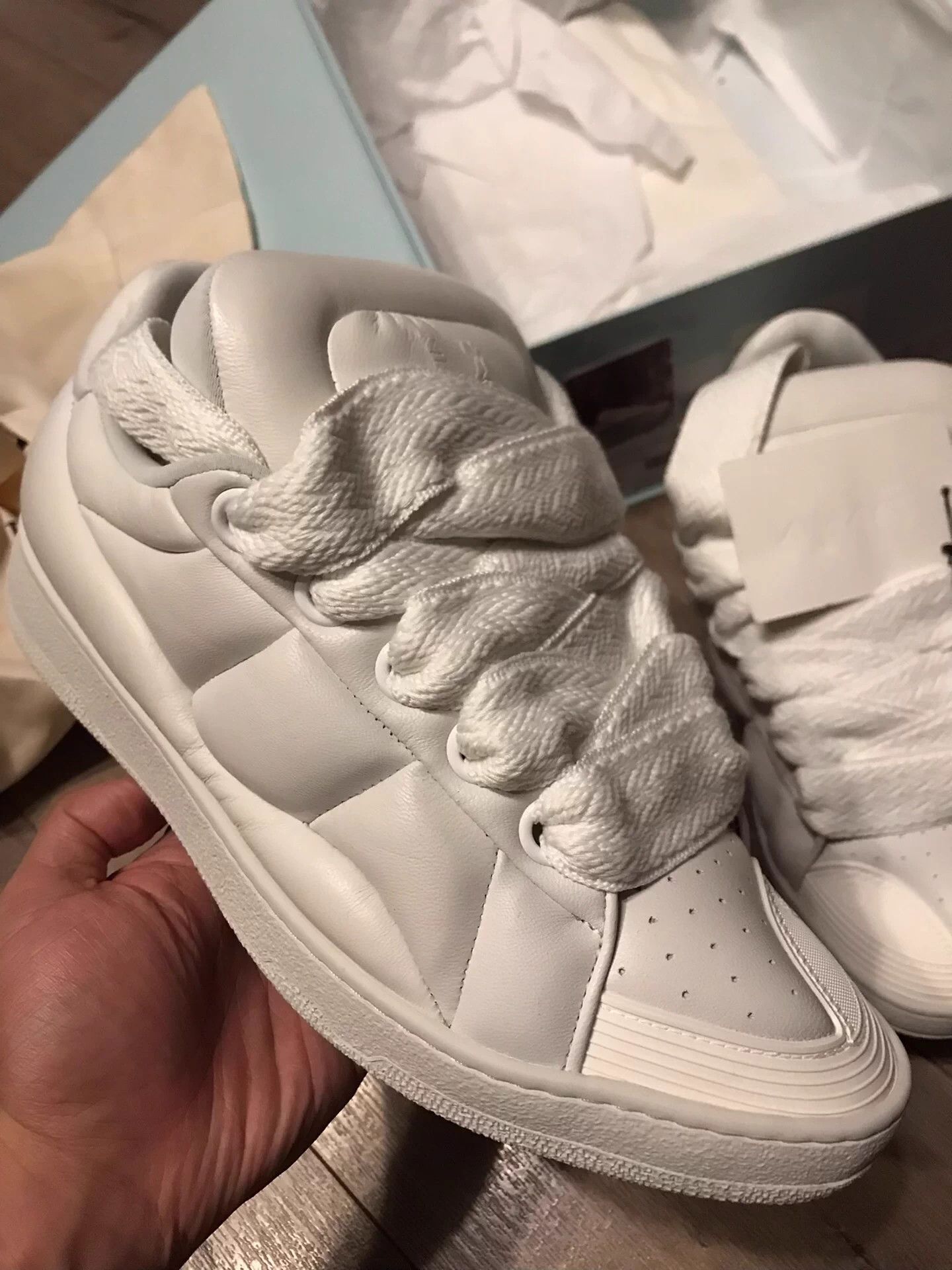 Lanvin LANVIN Curb leather white 43 EU sneaker Size US 10 / EU 43 - 2 Thumbnail