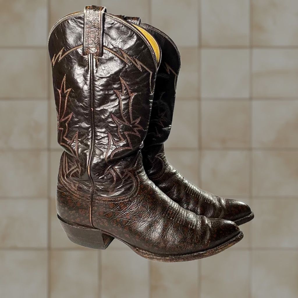 Tony Lama Tony Lama Western Cowboy Boots 6283 Brown Caribou 9EE Mens Size US 9 / EU 42 - 1 Thumbnail