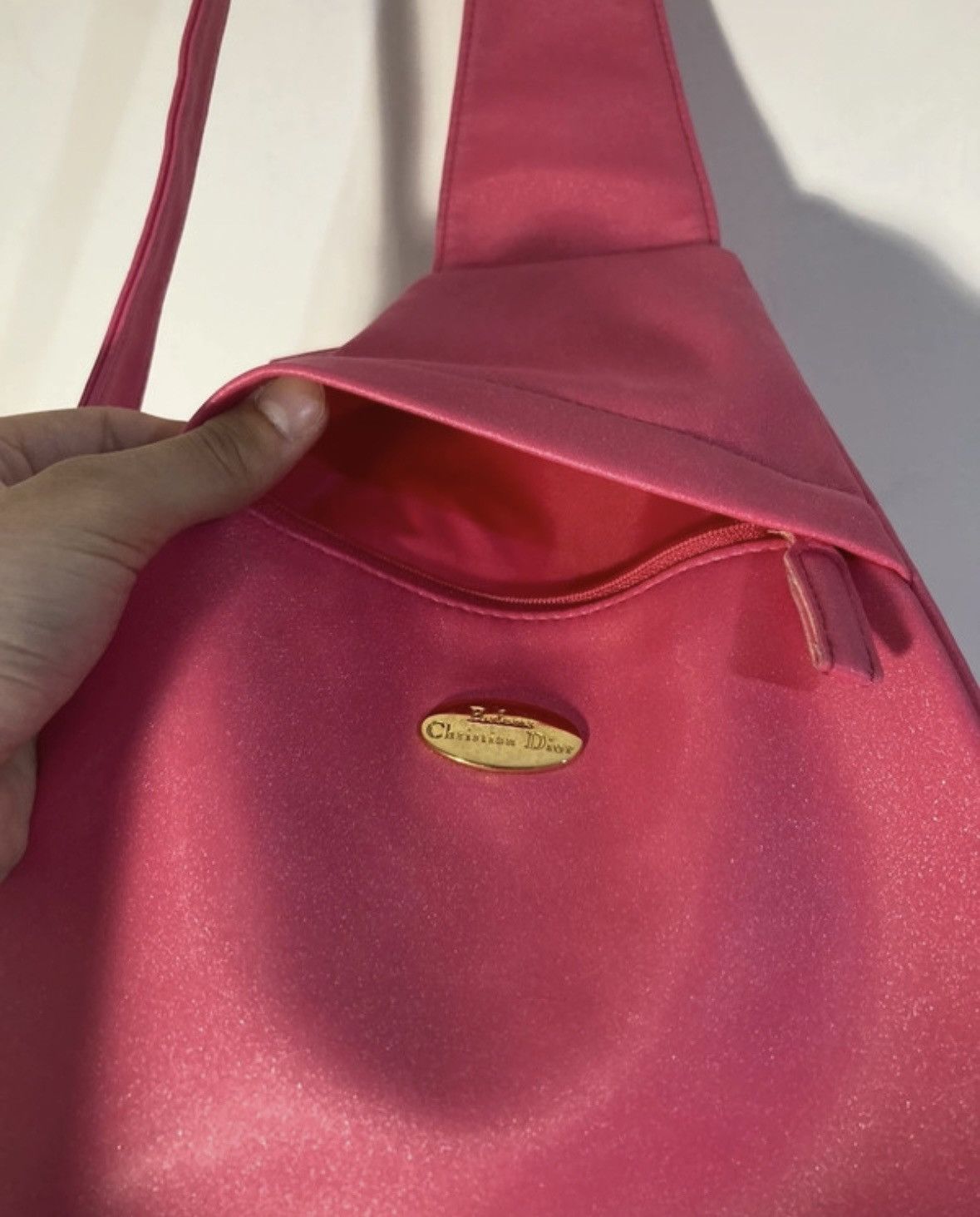 Christian Dior Monsieur × Dior × Vintage Vintage Christian Dior Parfums Saddle Bag Sling Sparkle Pink Size ONE SIZE - 6 Thumbnail