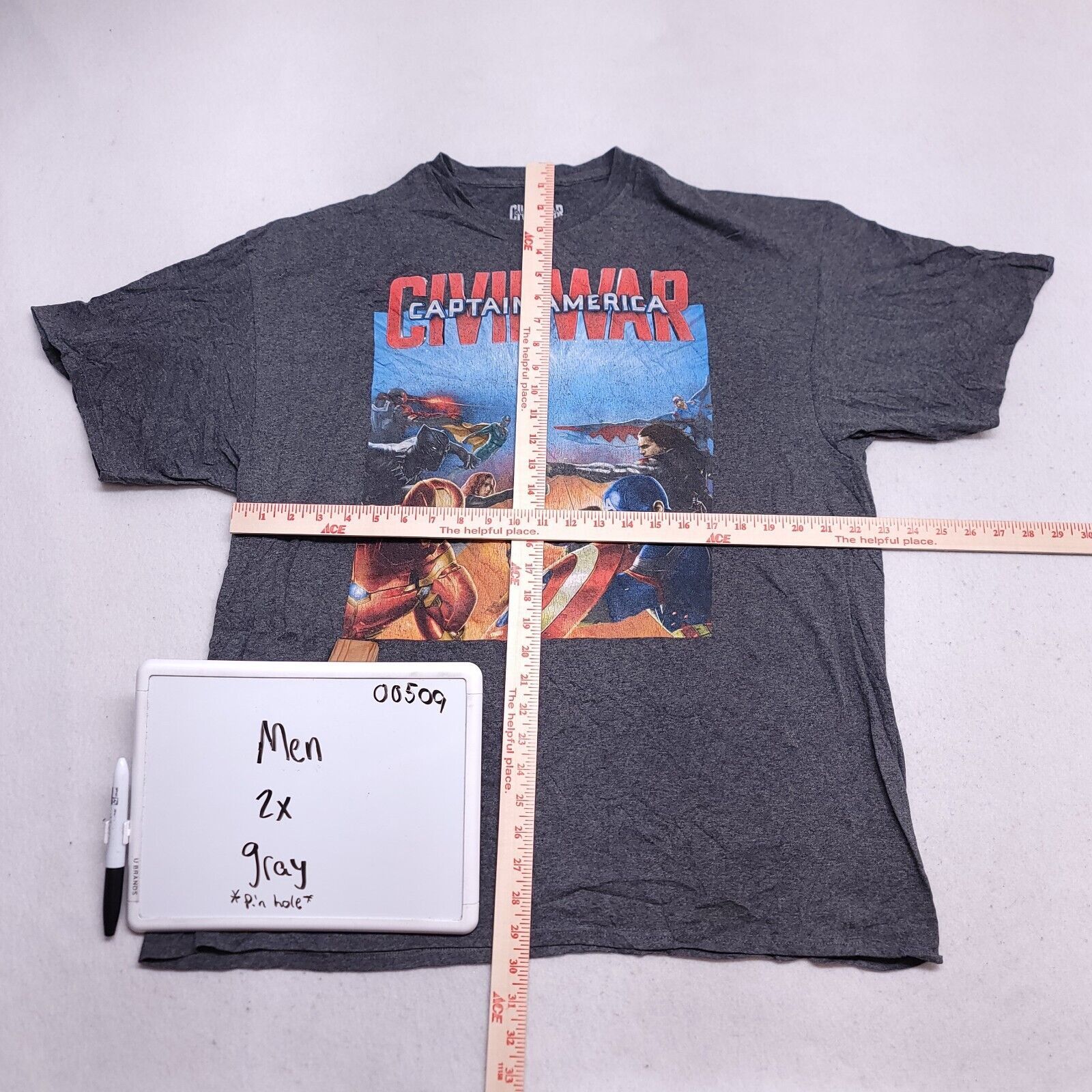 Marvel Comics Marvel Civil War Pullover Graphic T Shirt Mens Size 2X Gray Size US XXL / EU 58 / 5 - 5 Thumbnail