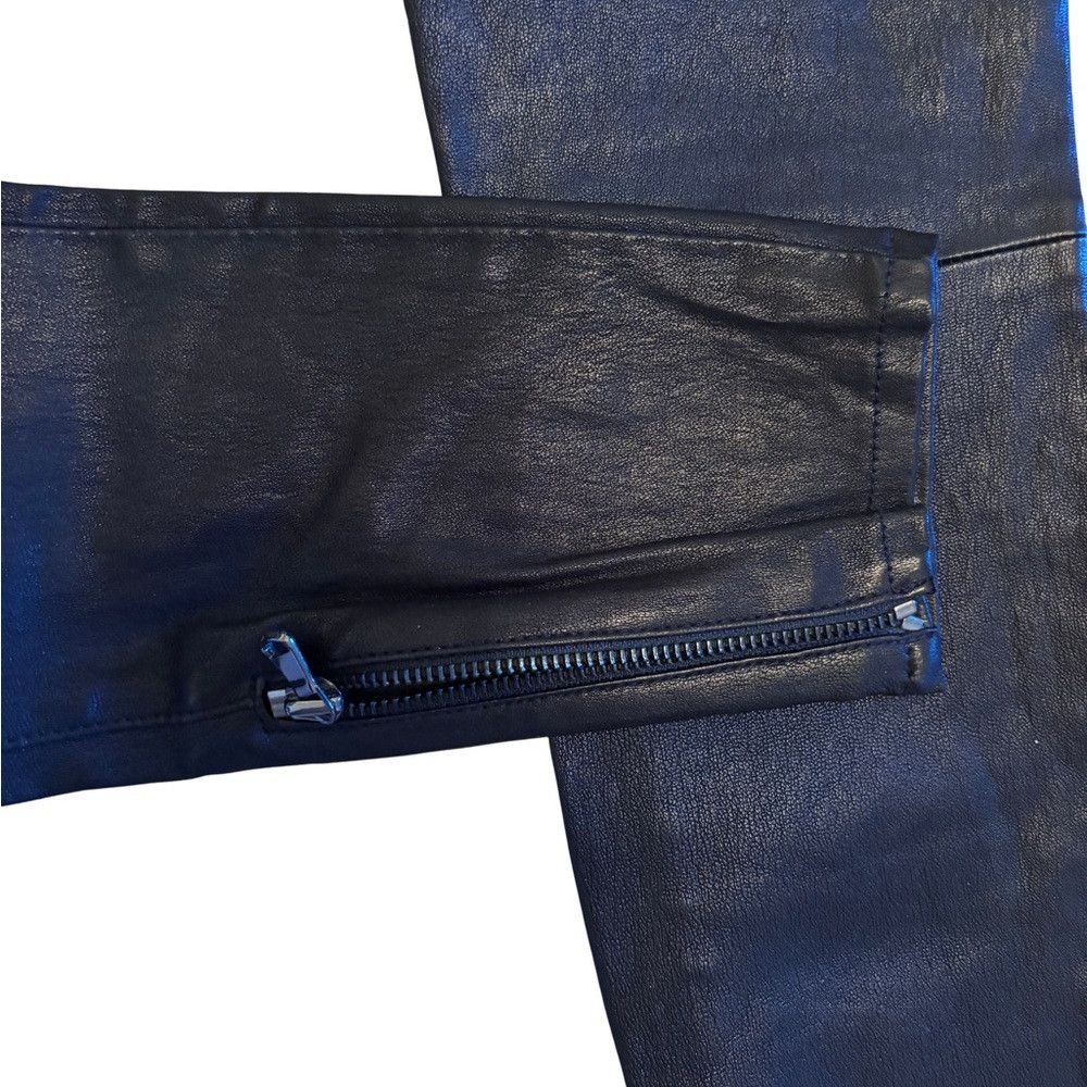 Rag & Bone Rag & Bone Black Leather Skinny Jeans with Zipper Finishes Size 25" / US 0 / IT 36 - 9 Thumbnail