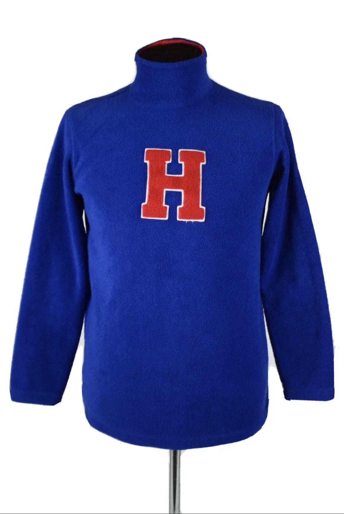 Tommy Hilfiger × Tommy Jeans × Vintage 90's Big Logo Long Sleeve Fleece Turtleneck Sweatshirt Jumper Pullover Size US S / EU 44-46 / 1 - 1 Thumbnail