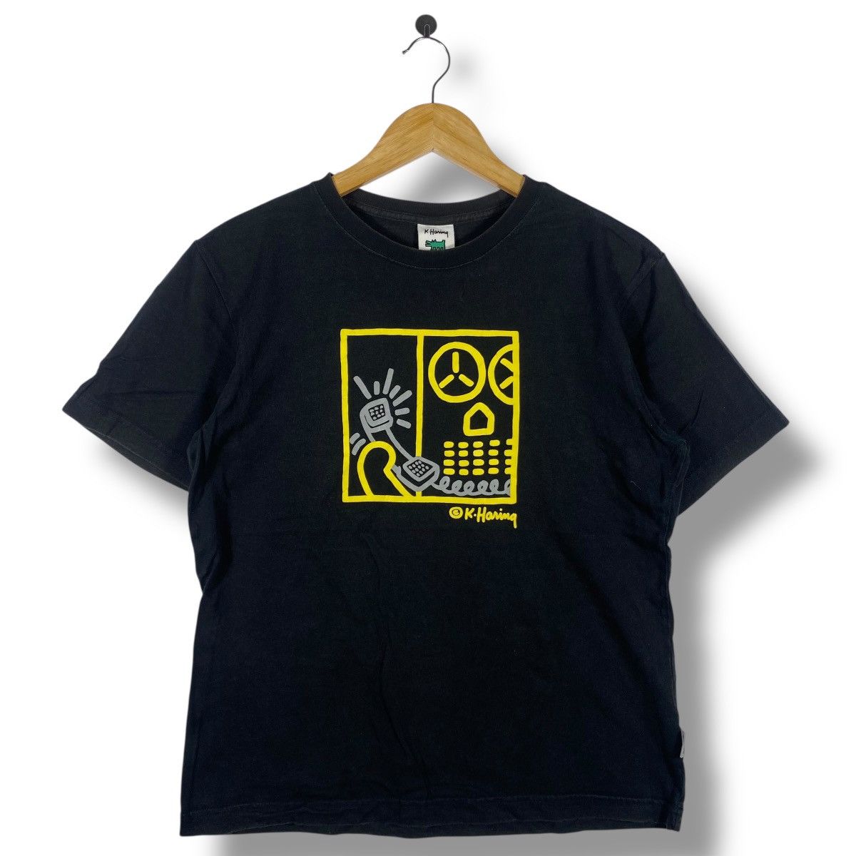 Keith Haring Vintage KEITH HARING Telephone Pop Art Graphic Tee Shirt Size US M / EU 48-50 / 2 - 1 Thumbnail