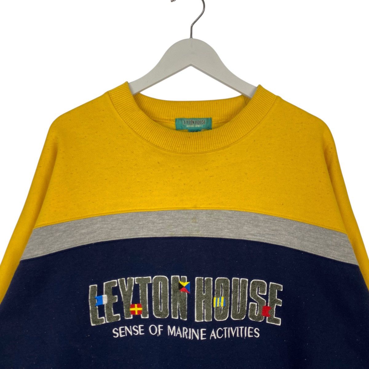 Vintage Vintage Leyton House Big Embroidered Crewneck Yellow/Blue Size US XL / EU 56 / 4 - 4 Thumbnail