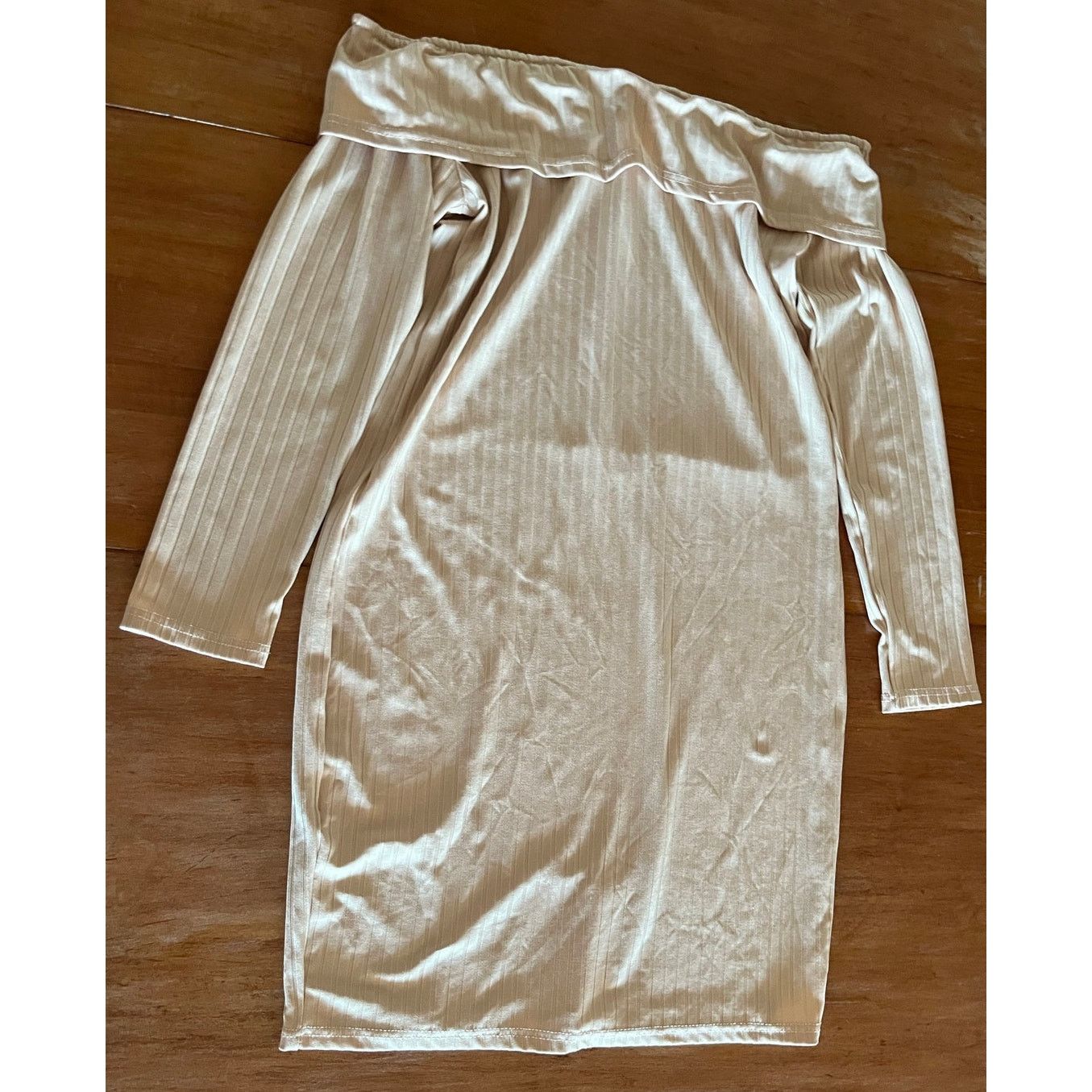 Other Beige Off-the-Shoulder Bodycon Dress - Long Sleeve Size S Size S / US 4 / IT 40 - 11 Thumbnail