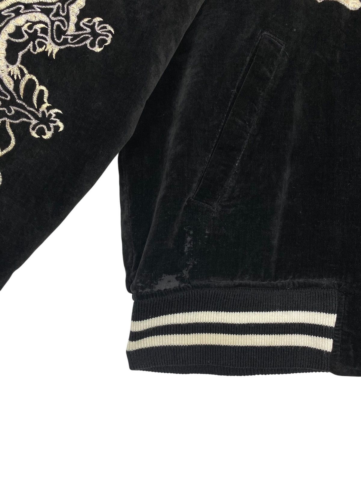 Japanese Brand Rare‼️ Sukajan Dragon Moon Rabbits Embroidery Suede Jacket Size US M / EU 48-50 / 2 - 11 Thumbnail