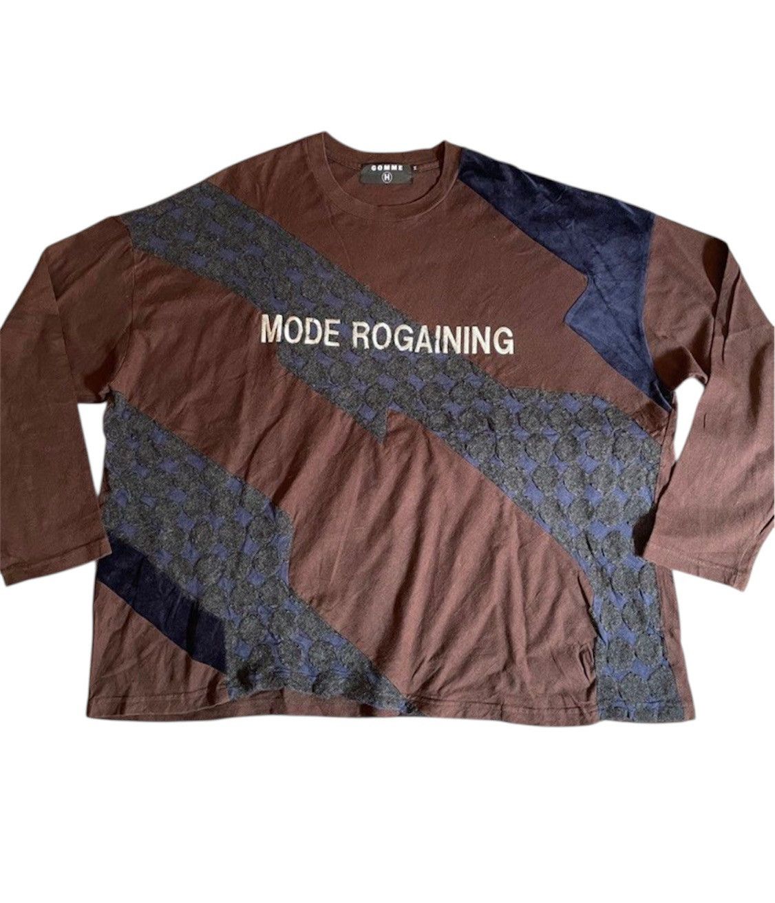 Le Grande Bleu (L.G.B.) Japanese brand - Gomme reconstructed pattren LS tee Size US M / EU 48-50 / 2 - 1 Thumbnail