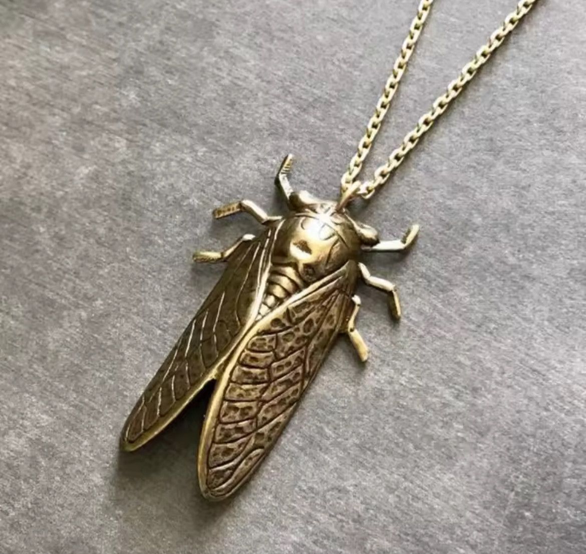 Japanese Brand Retro Metal Insect Cicada Pendant Necklace Size ONE SIZE - 2 Thumbnail