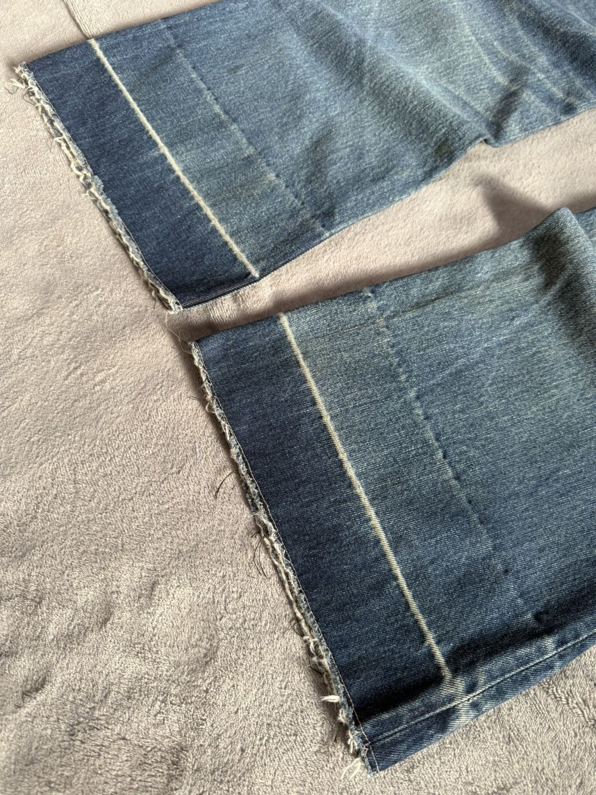 Big John × Vintage 70s Big John Talon Zipper Aging Distressed Mud Flared Jeans Size US 32 / EU 48 - 14 Thumbnail