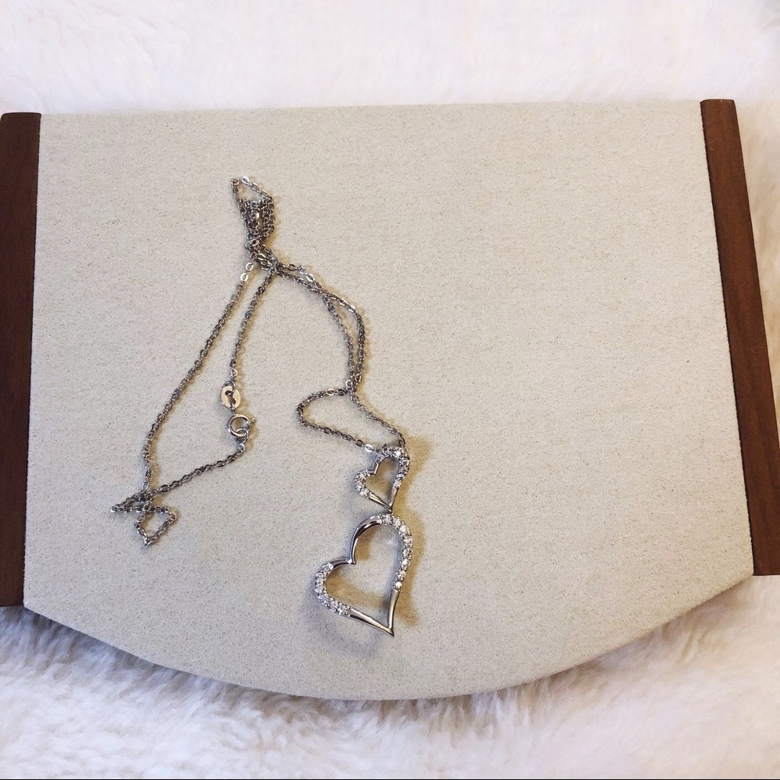 Other Sterling Silver Double Heart Necklace Size ONE SIZE - 7 Thumbnail