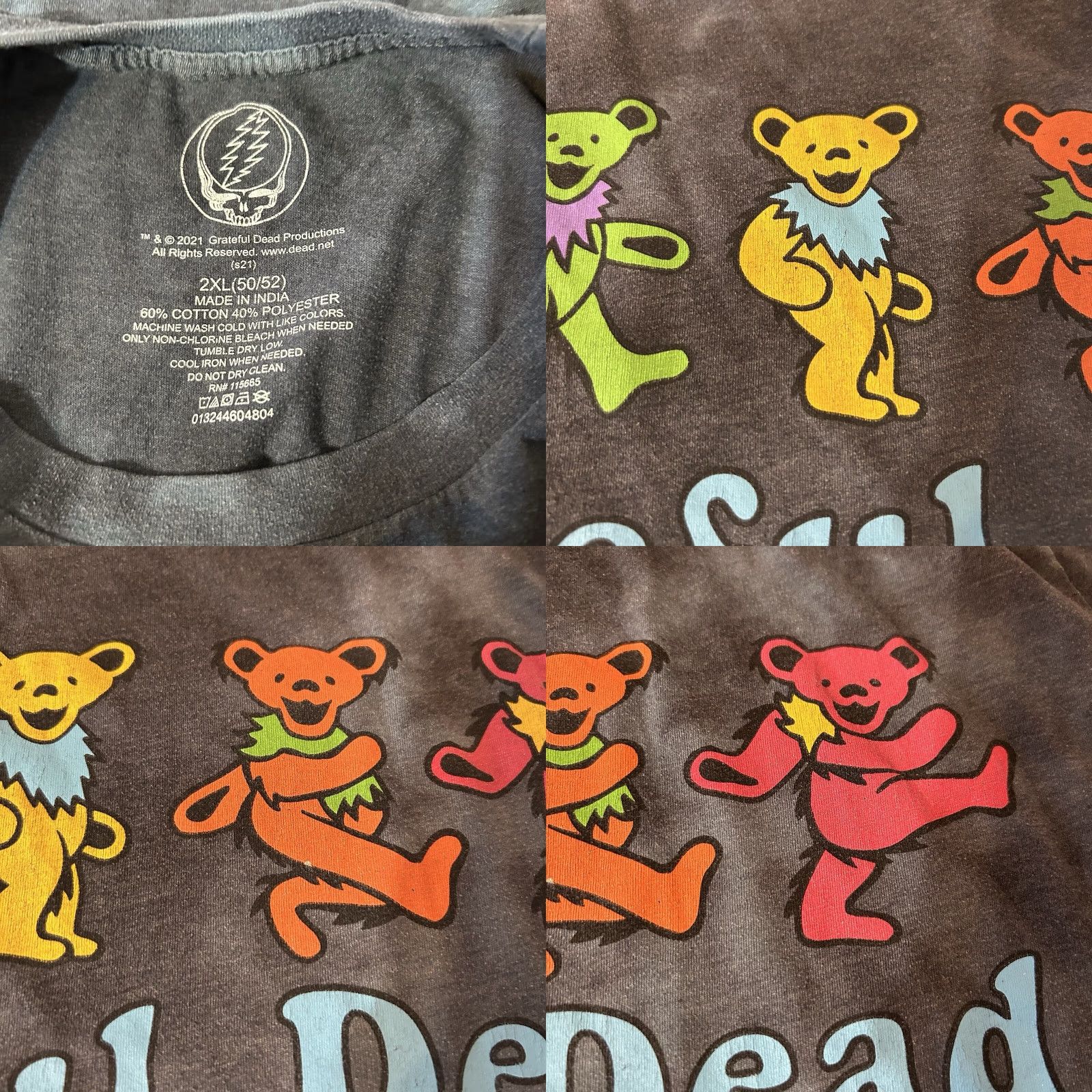 Vintage Grateful Dead Dancing Bears Shirt Men 2XL Blue Tie Dye Short Sleeve 2021 Size US XXL / EU 58 / 5 - 8 Thumbnail