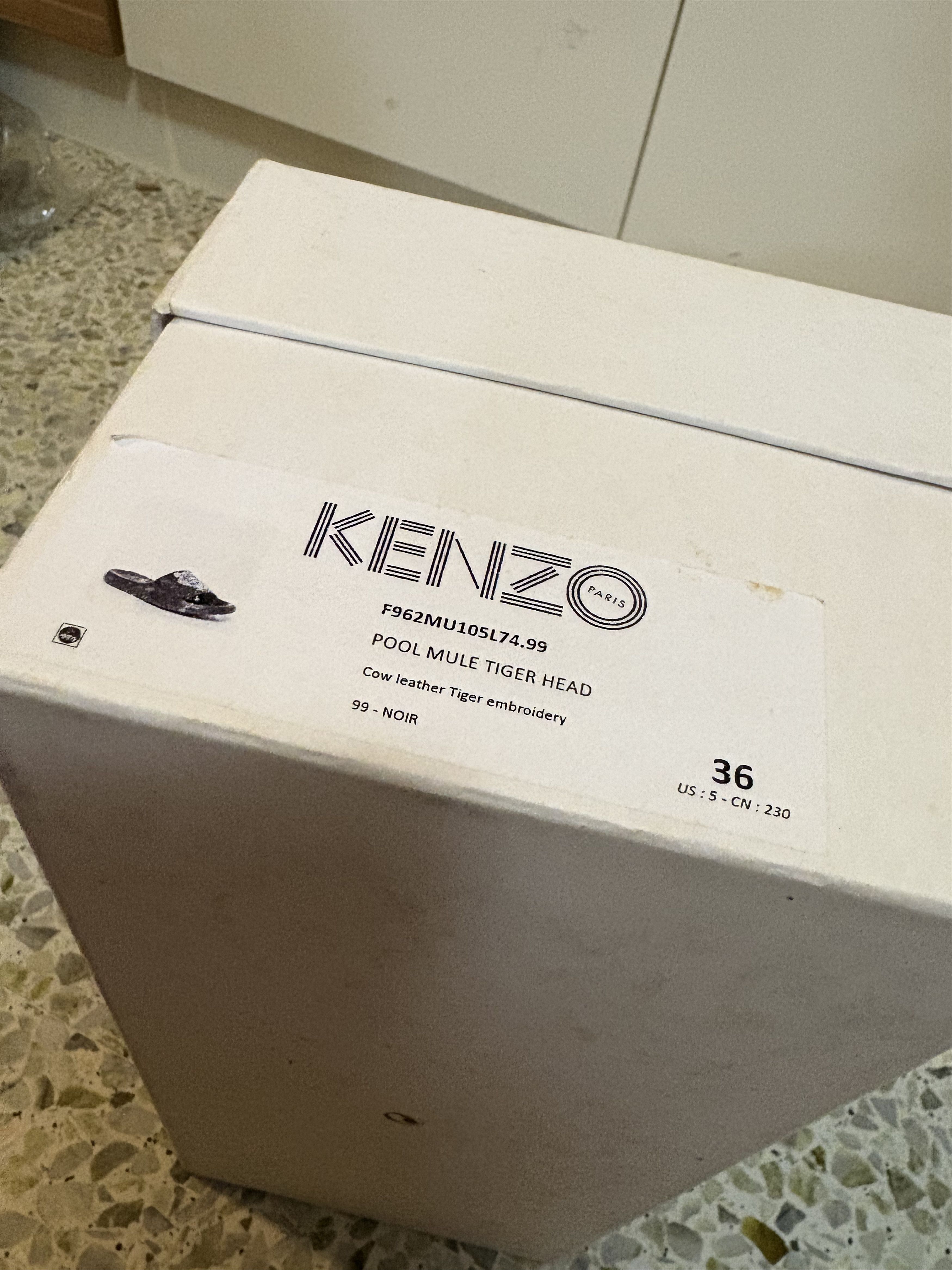 Kenzo Kenzo Pool Mule Tiger Head Slippers Size US 5 / IT 35 - 2 Thumbnail