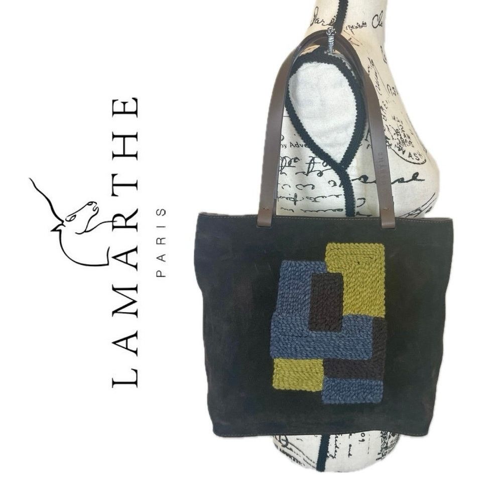& Other Stories LAMARTHE PARIS TOTE SUEDE BROWN EMBROIDERED MADE IN ITALY Size ONE SIZE - 1 Thumbnail