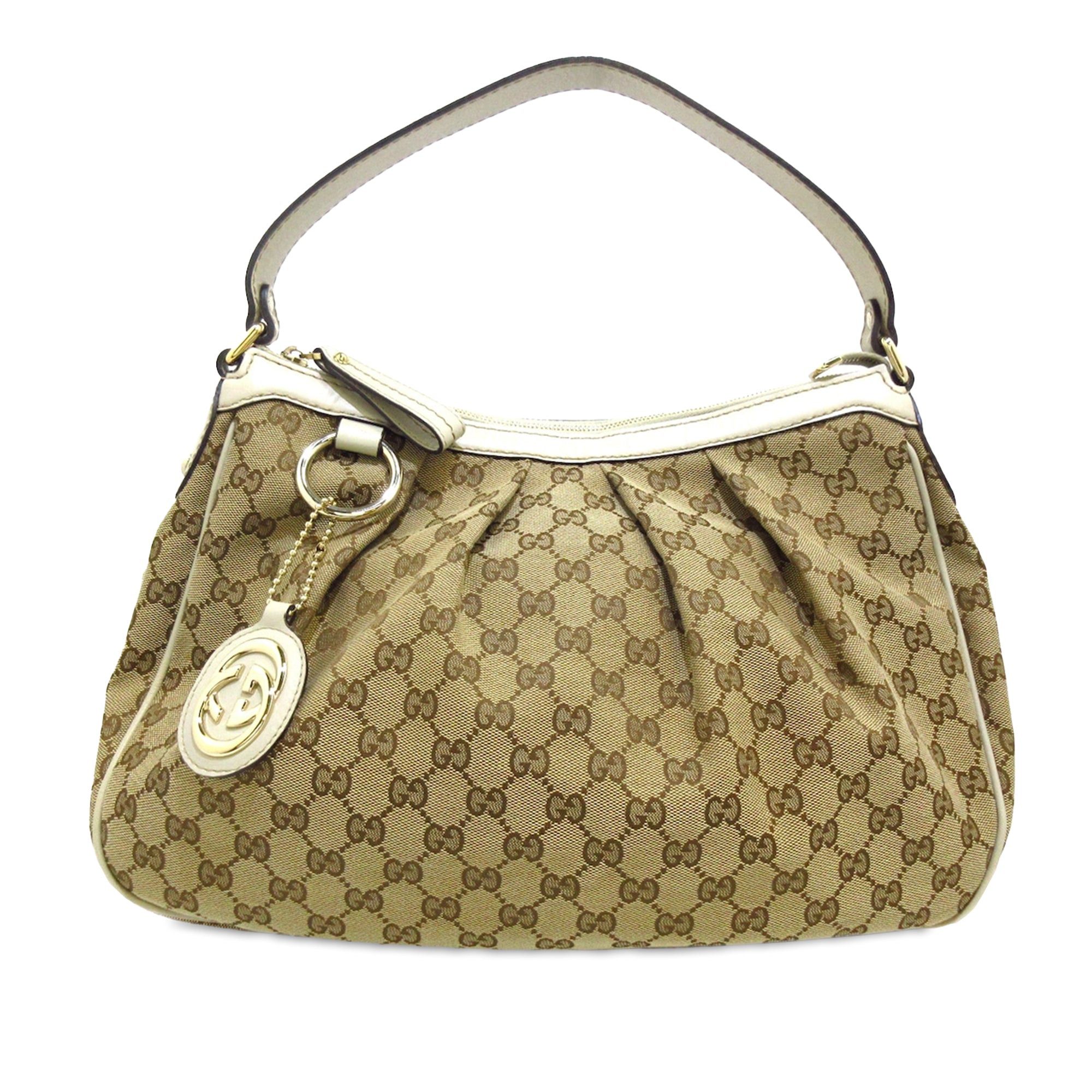 image of Gucci GG Canvas Sukey Shoulder Bag in Brown, Women's