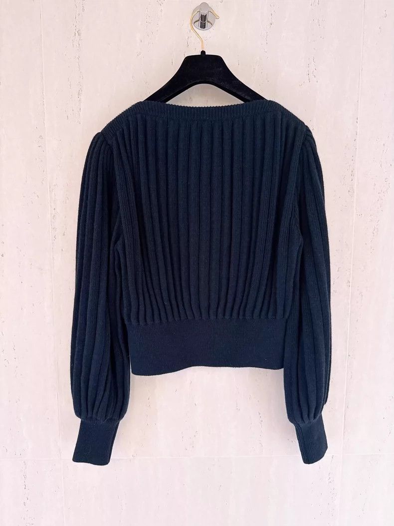 Loro Piana LORO PIANA Navy blue one-collar Baby cashmere sweater with Size S / US 4 / IT 40 - 2 Thumbnail