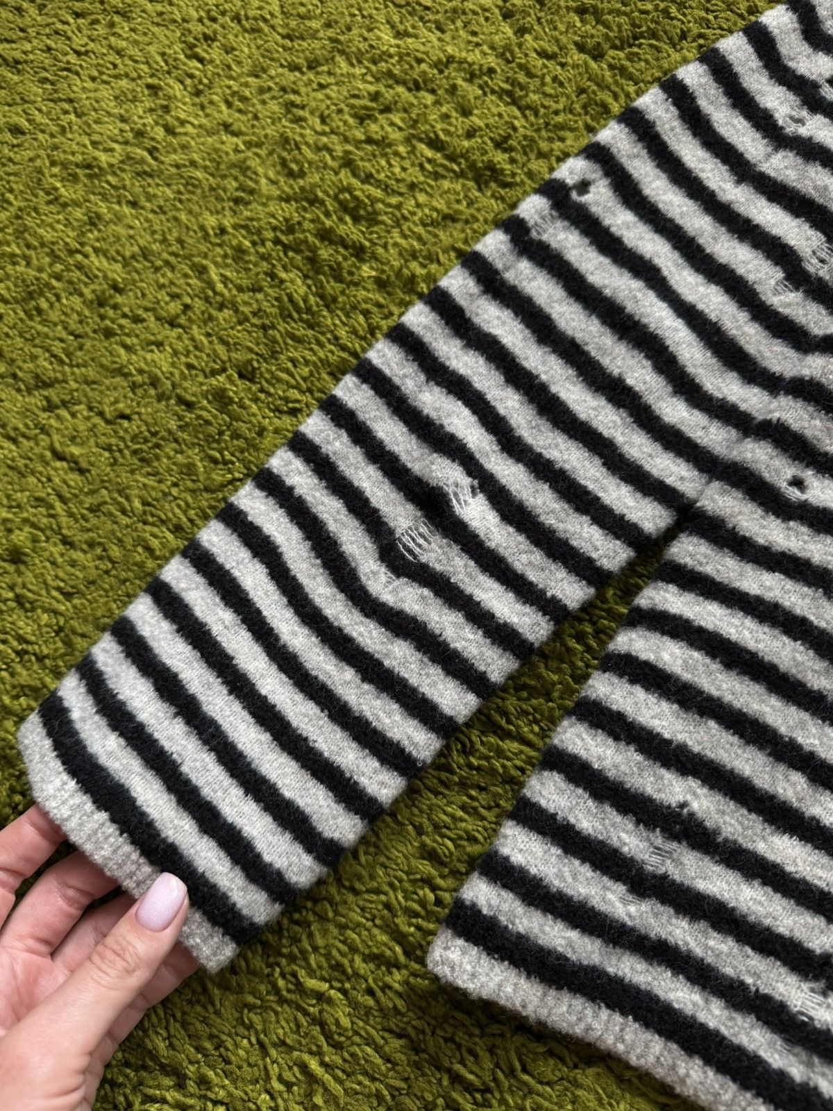 Allsaints Allsaints avant garde striped factory distressed sweater Size US XS / EU 42 / 0 - 2 Thumbnail