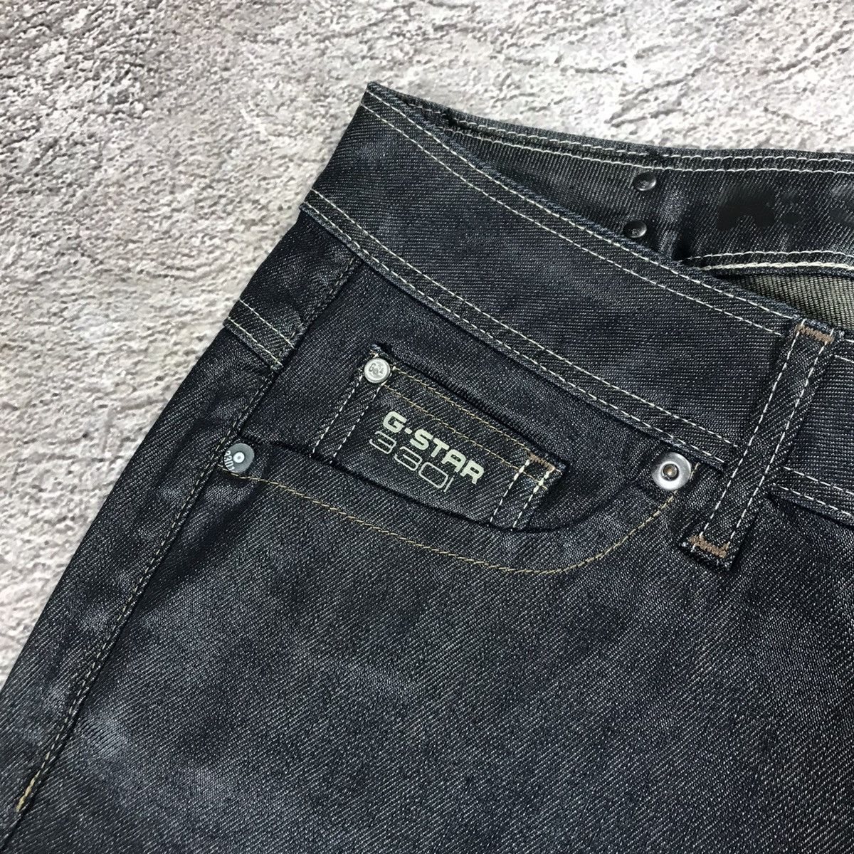 Vintage Vintage 90s G Star Raw Baggy Flared Jeans Streetwear Logo 31 Size 31" - 4 Thumbnail