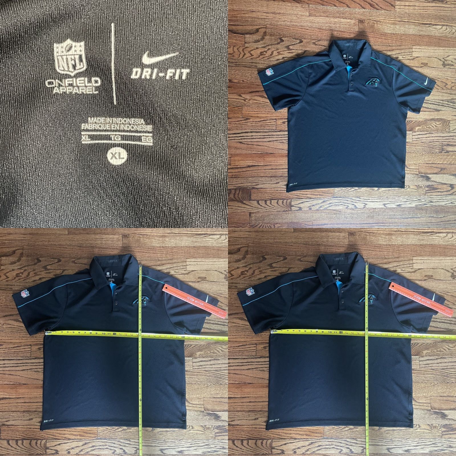 Nike Nike Dri-Fit Polo Shirt Men XL Black Panthers NFL Short Sleeve Button-Down Size US XL / EU 56 / 4 - 11 Thumbnail