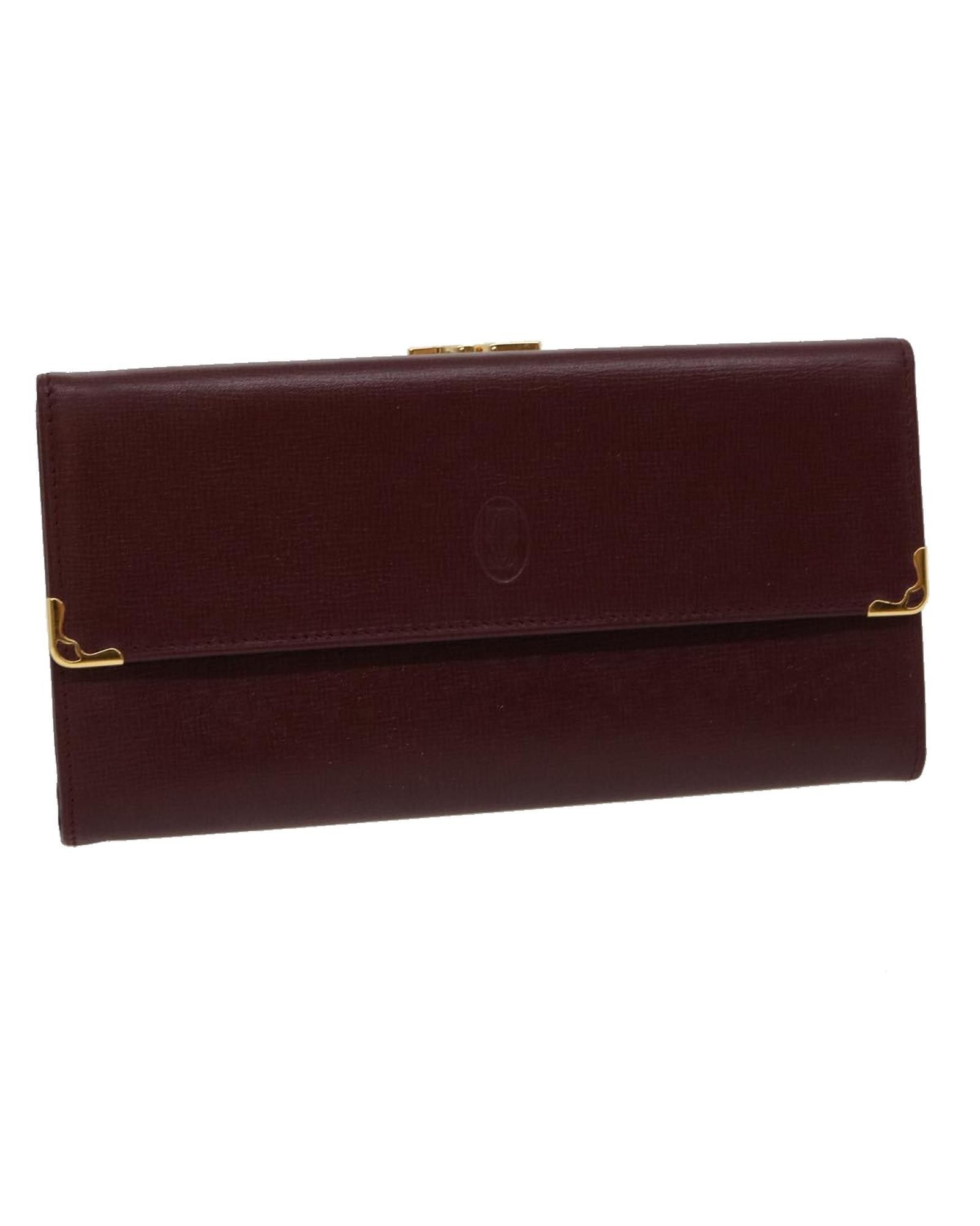 image of Cartier Long Wallet Leather Red, Women's