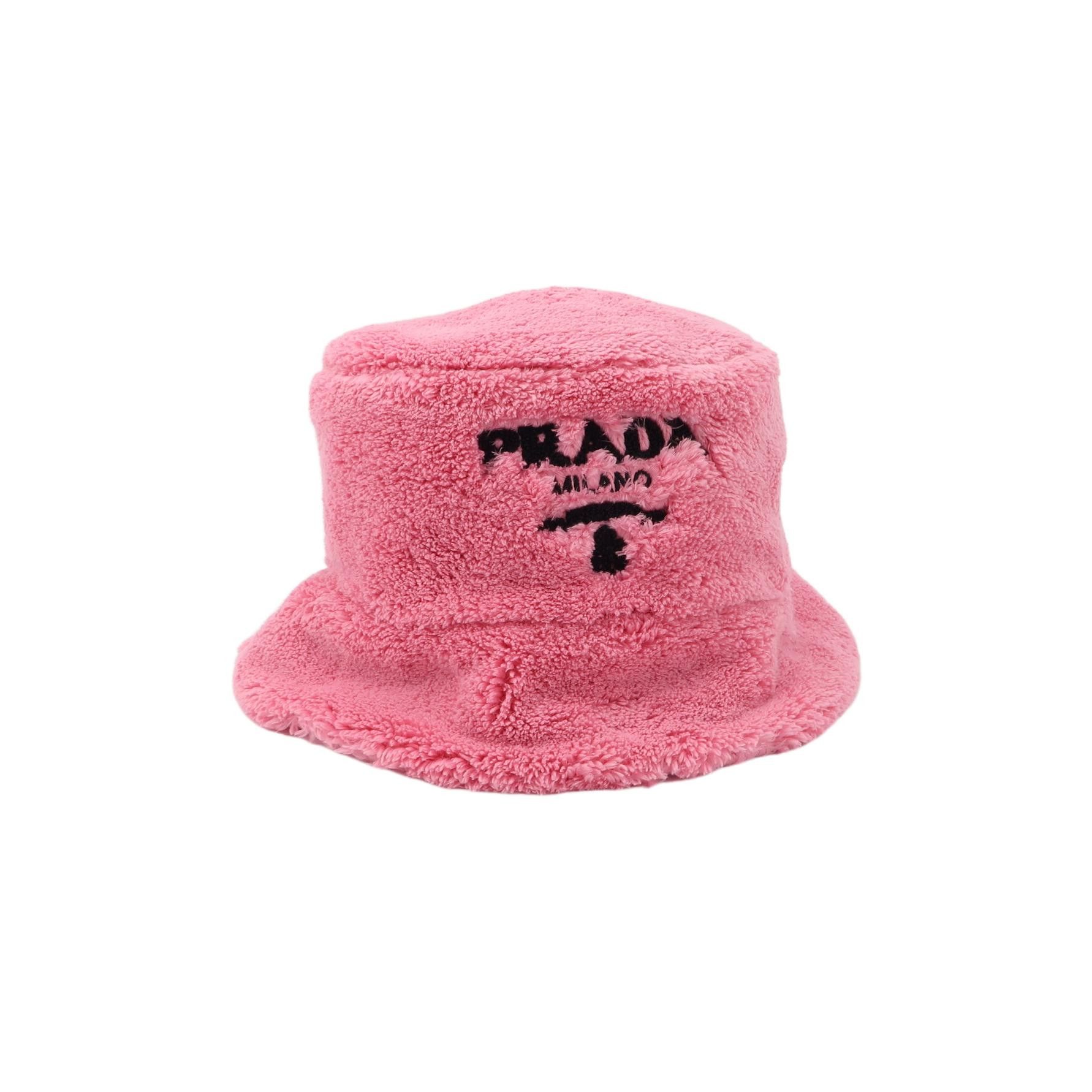 Prada Prada Pink Terry Logo Bucket Hat Size M Size ONE SIZE - 1 Thumbnail