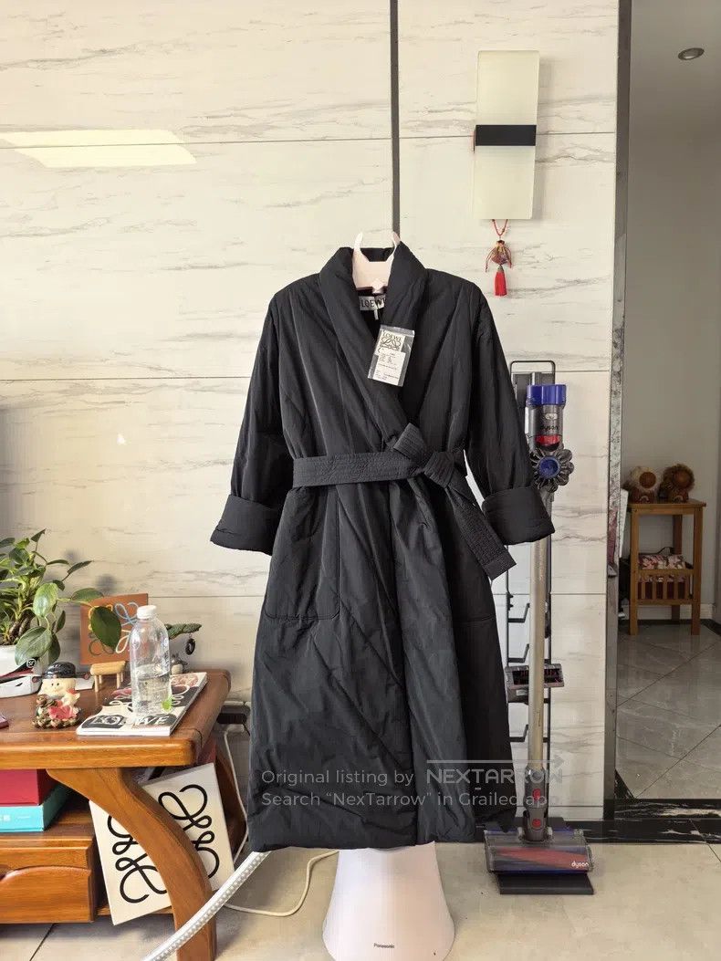 Loewe Loewe Coat Cotton Jacket with Logo on Back and Belt, Adjus Size 4XL / US 24-26 - 1 Thumbnail