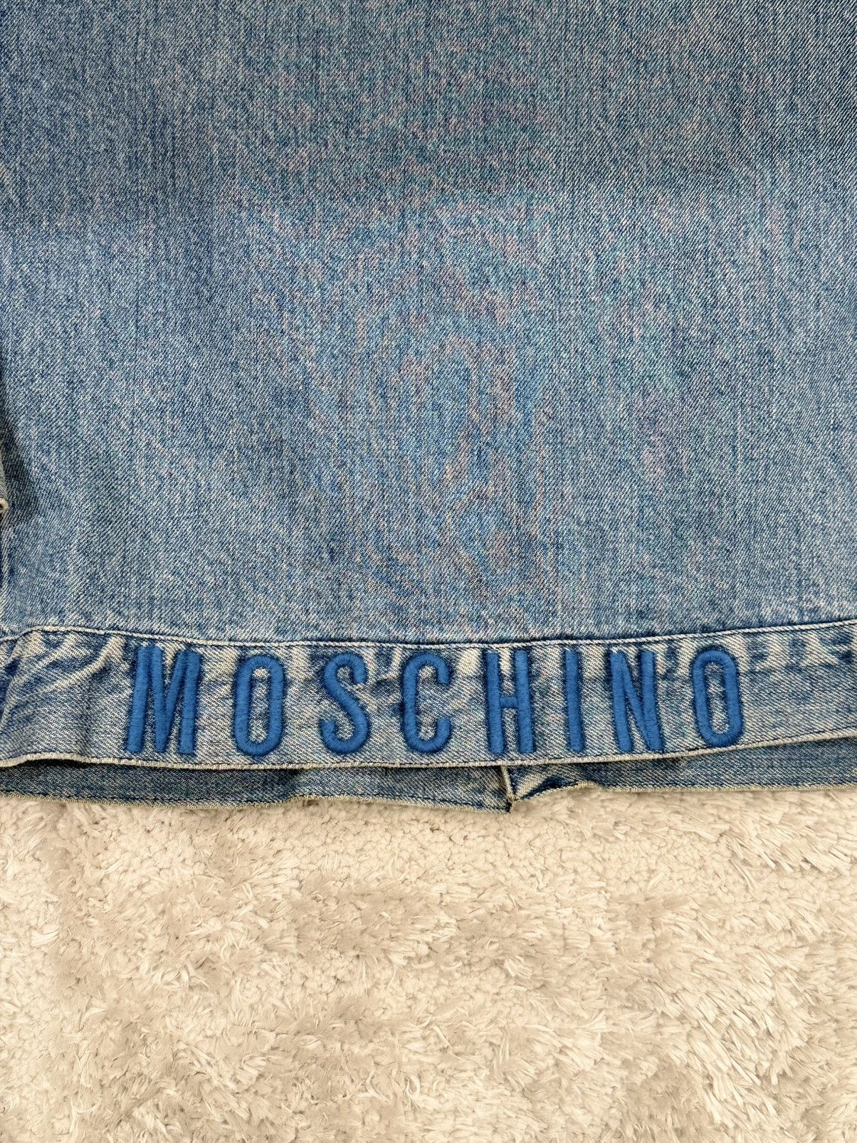 Moschino Vintage Moschino Logo Hem Denim Jacket Size US S / EU 44-46 / 1 - 4 Thumbnail