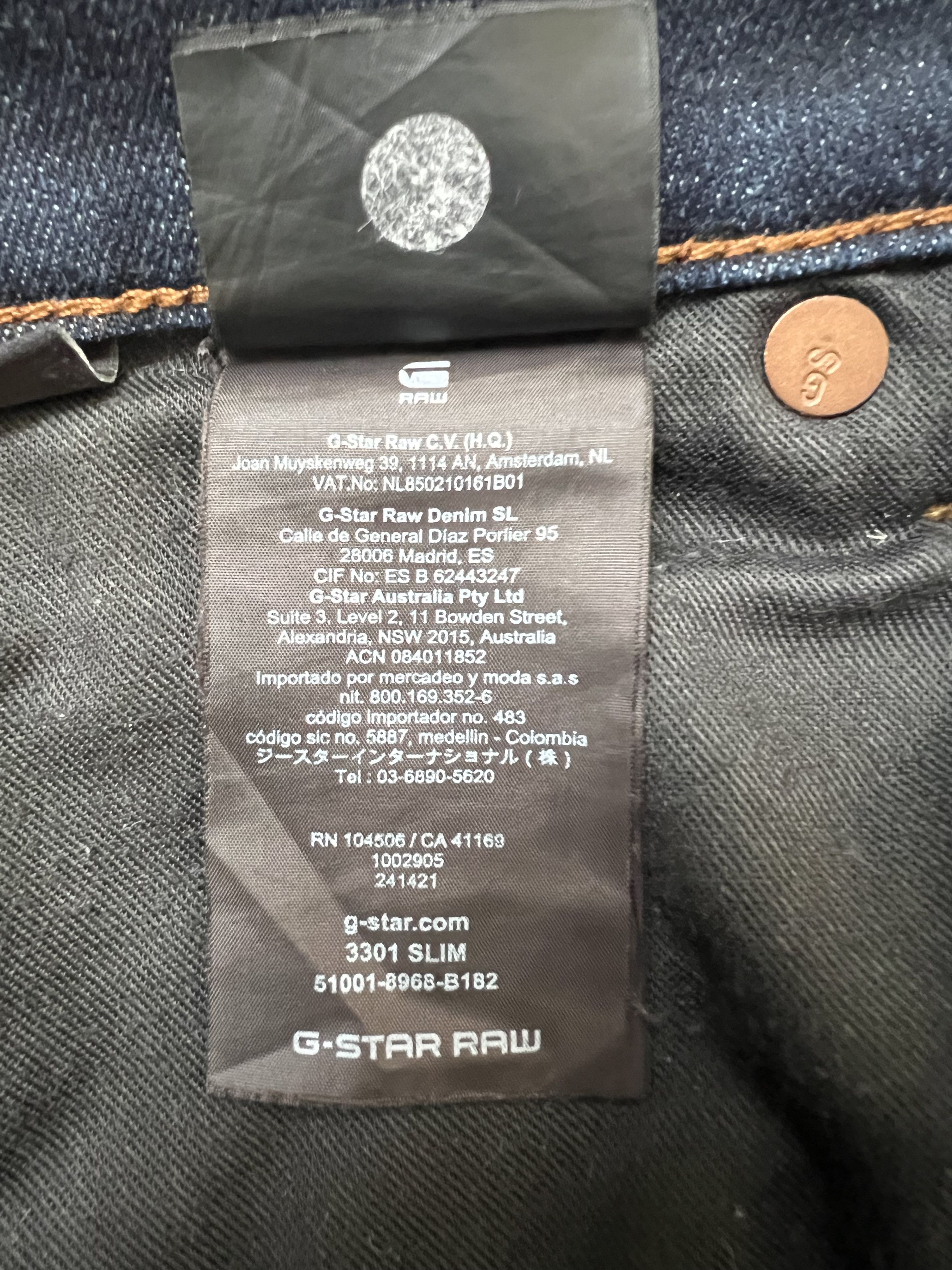 G-Star G-Star Raw 3301 Jeans Slim 32/30 Size US 32 / EU 48 - 11 Thumbnail