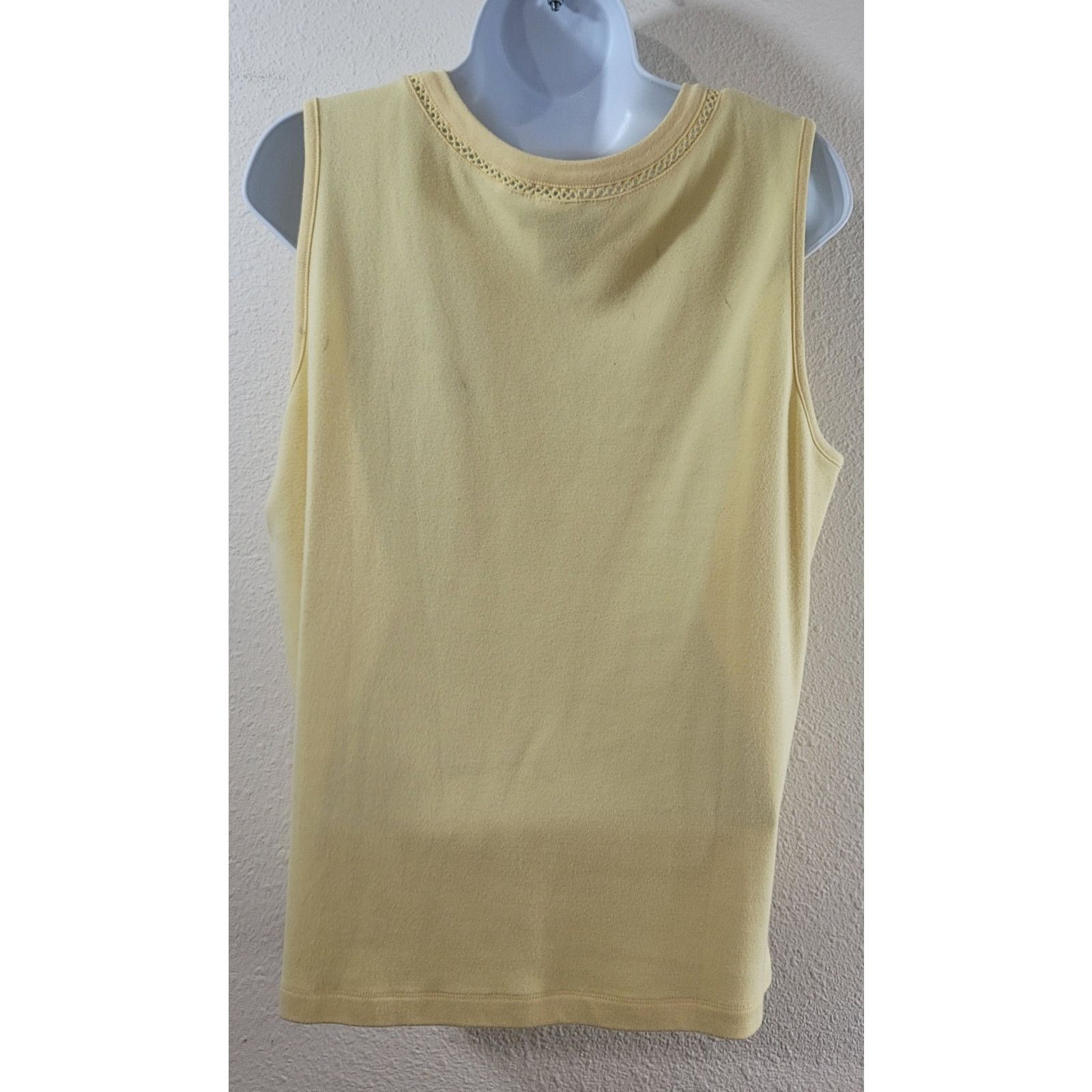 Other Napa Valley Yellow Round Crochet Detail Sleeveless Top L Size L / US 10 / IT 46 - 3 Thumbnail
