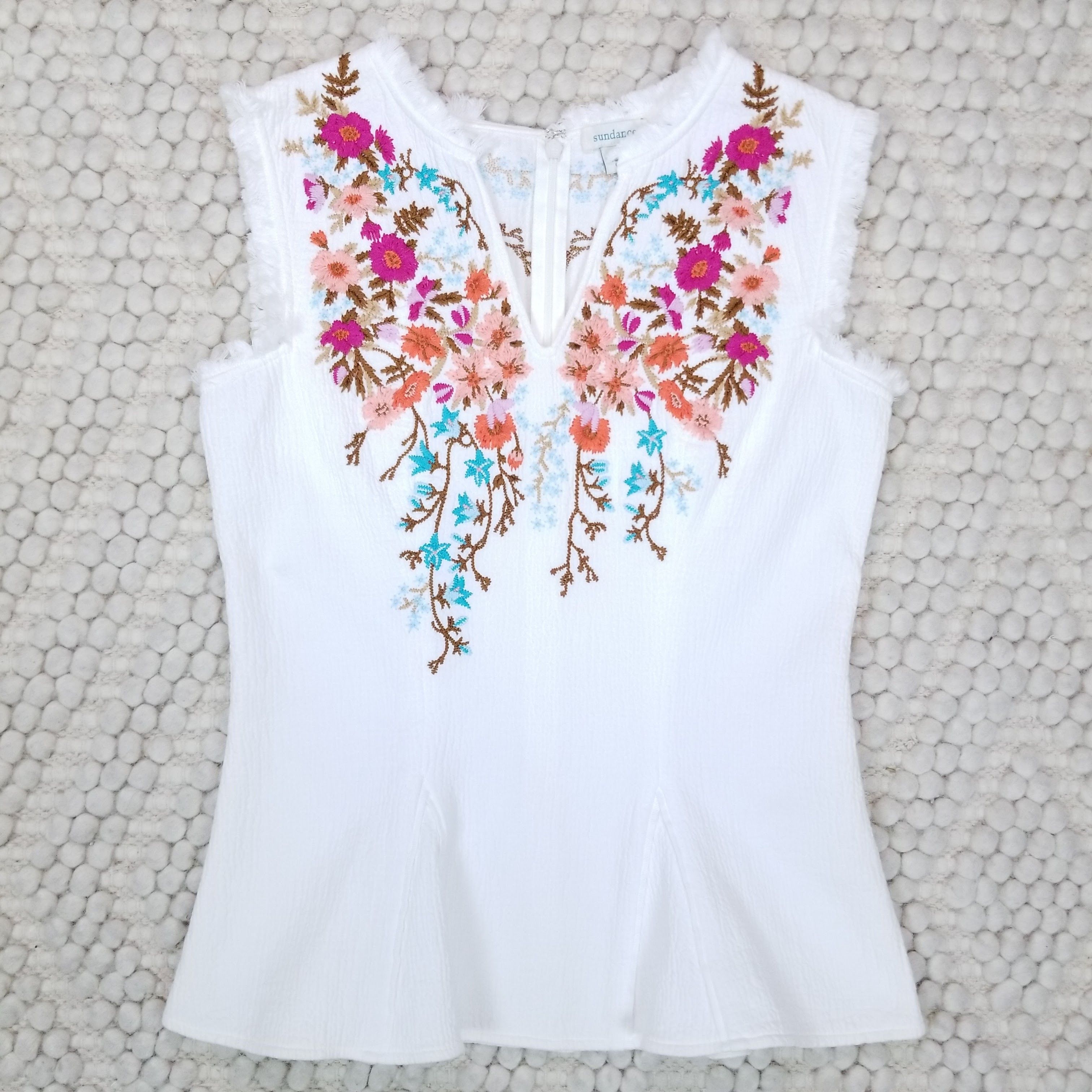 Other Sundance Sleeveless Embroidered Blouse Size XS / US 0-2 / IT 36-38 - 7 Thumbnail