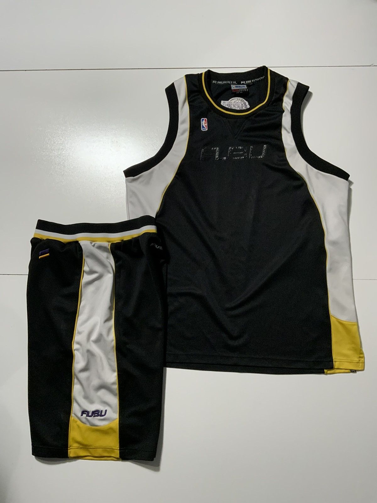 Y2K Fubu Los Angeles Lakers Jersey Shorts 2Pc Set Uniform