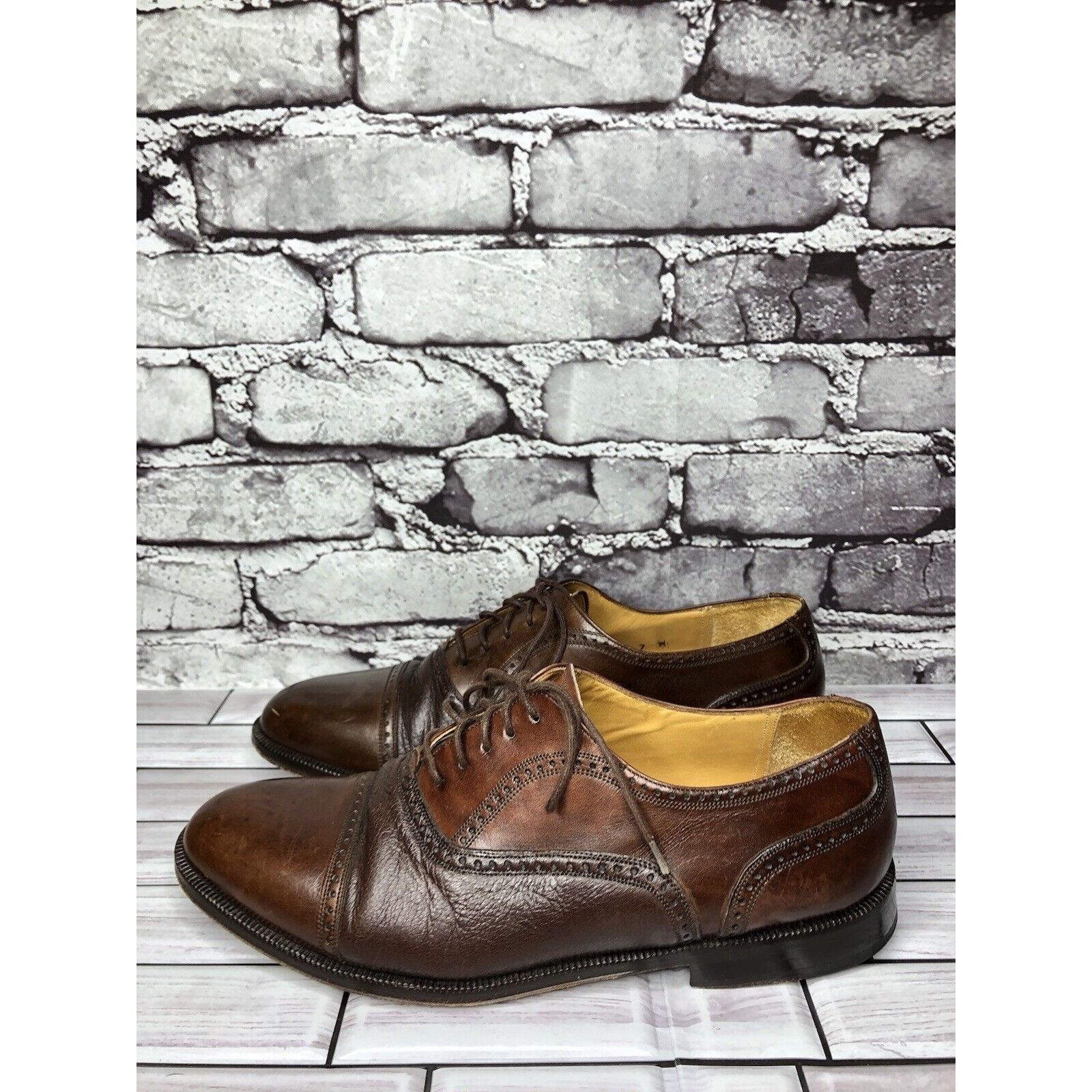 Mezlan Mezlan Florence Coffee Brown Leather Pebbled CapToe Oxford S Size US 7 / EU 40 - 13 Thumbnail