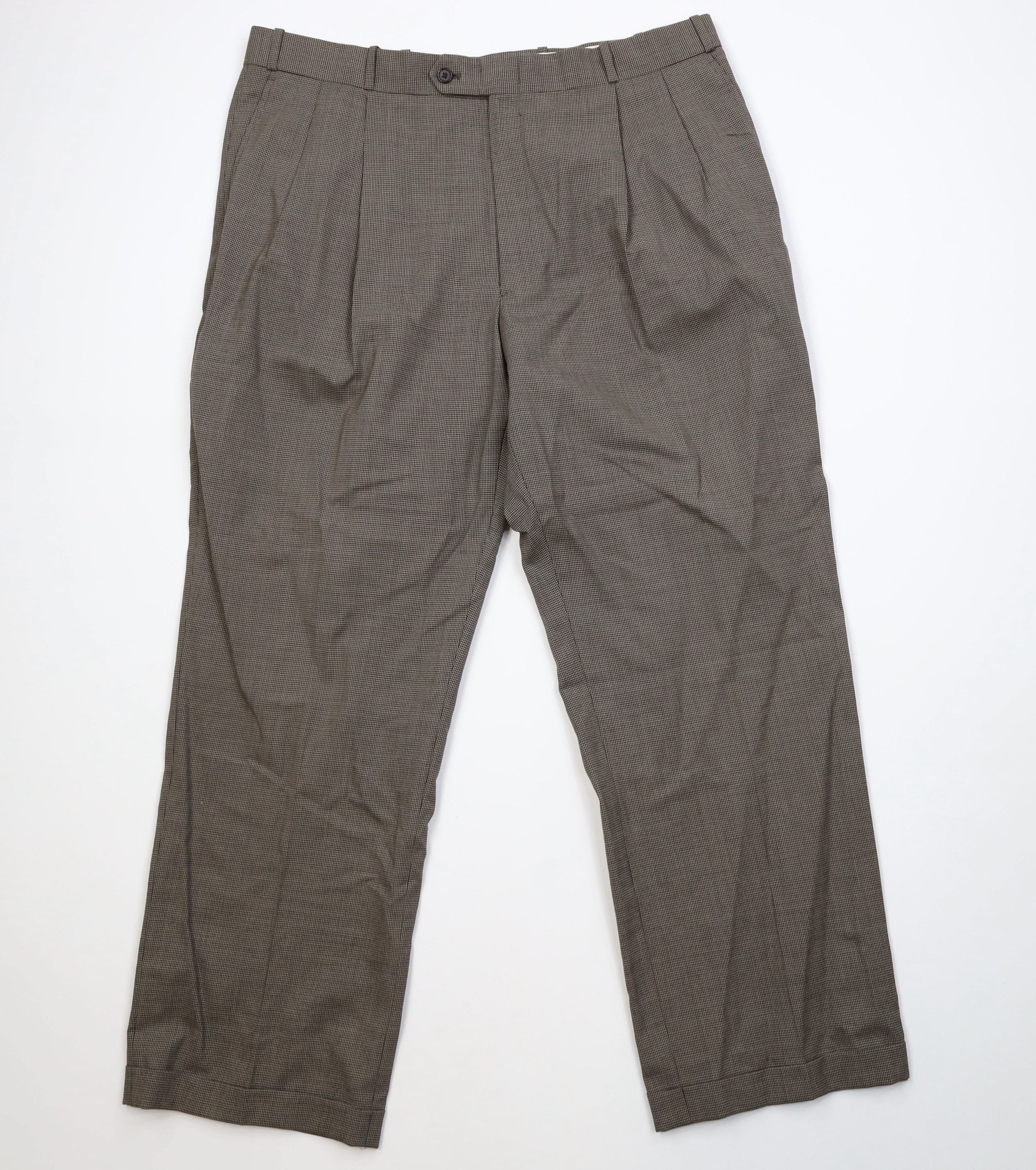 Vintage Vintage 90s Streetwear Wool Houndstooth Knit Wide Leg Pants Size US 38 / EU 54 - 1 Thumbnail