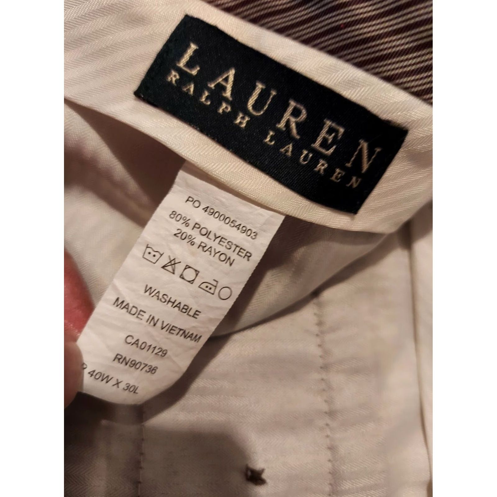 Polo Ralph Lauren VINTAGE Mens Polo Ralph Lauren Dress Pants 40x30 Beige Khaki Chino Trousers Pants Mens 40x30 Polo Ralph Lauren Dress Pants Beige Khaki Size US L / EU 52-54 / 3 - 5 Thumbnail